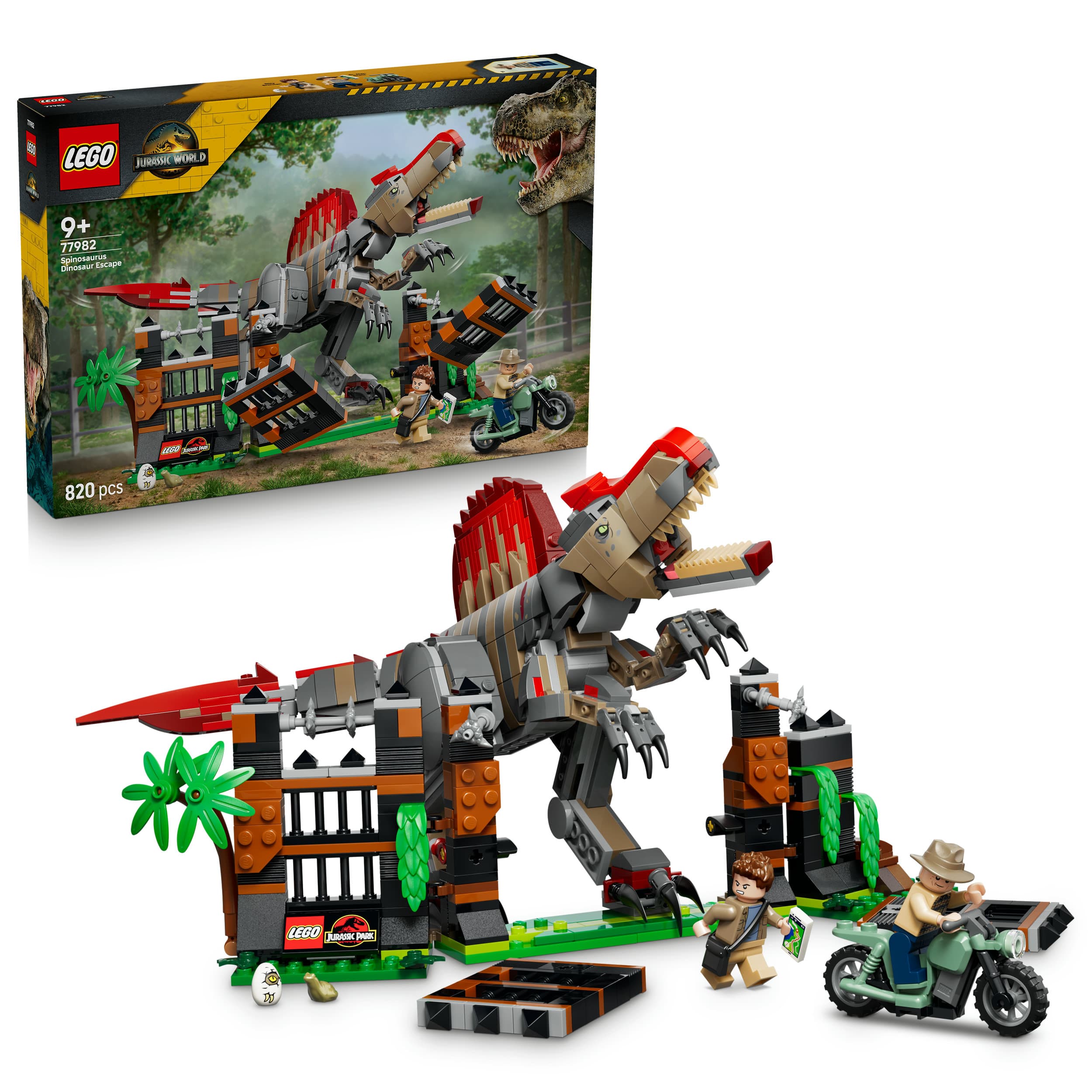 LEGO Jurassic World 77982 Flucht des Spinosaurus, Spielzeug-Dino für Kinder ab 9 Jahren