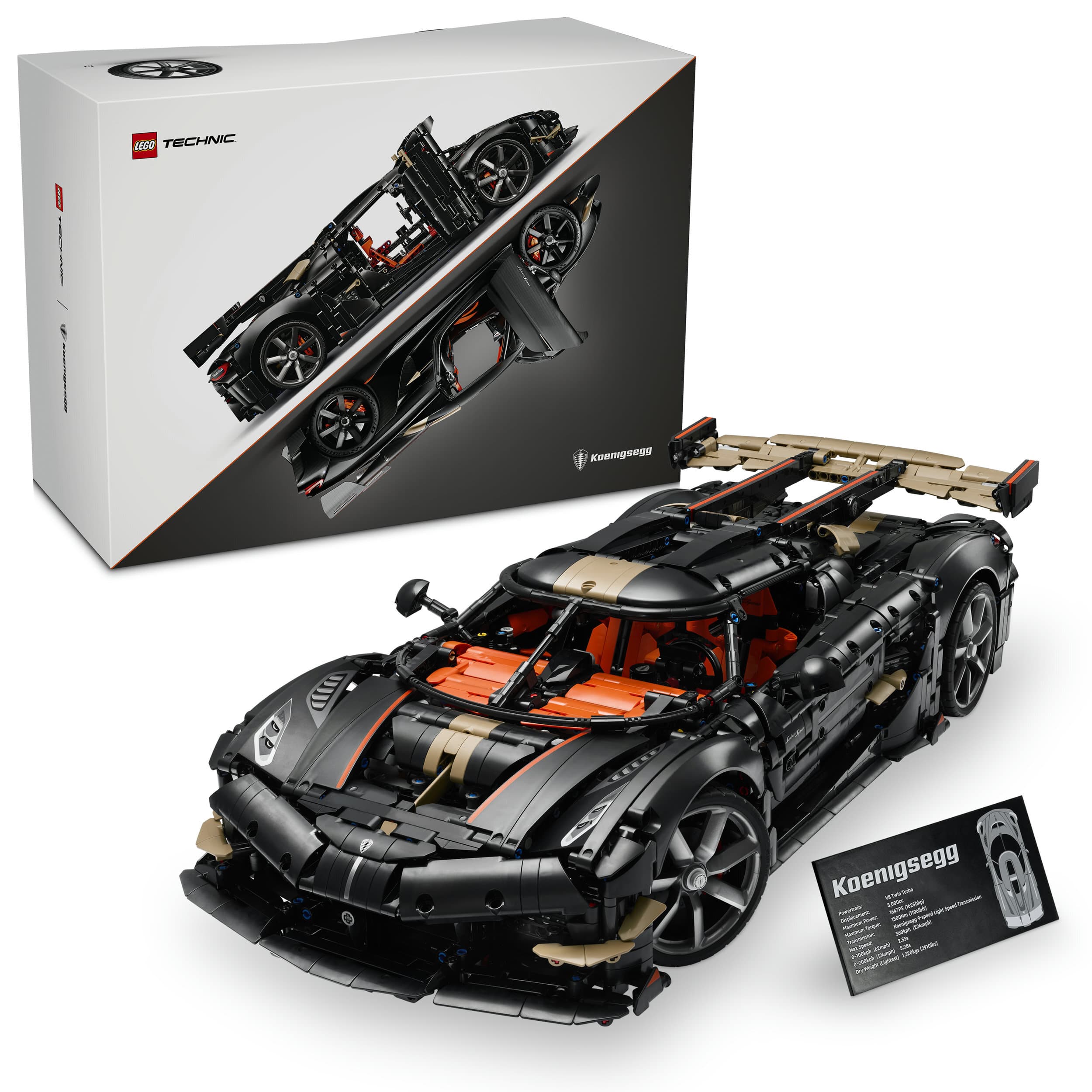 LEGO Technic Koenigsegg Sadair’s Spear Hypercar Auto Modell Deko 42232