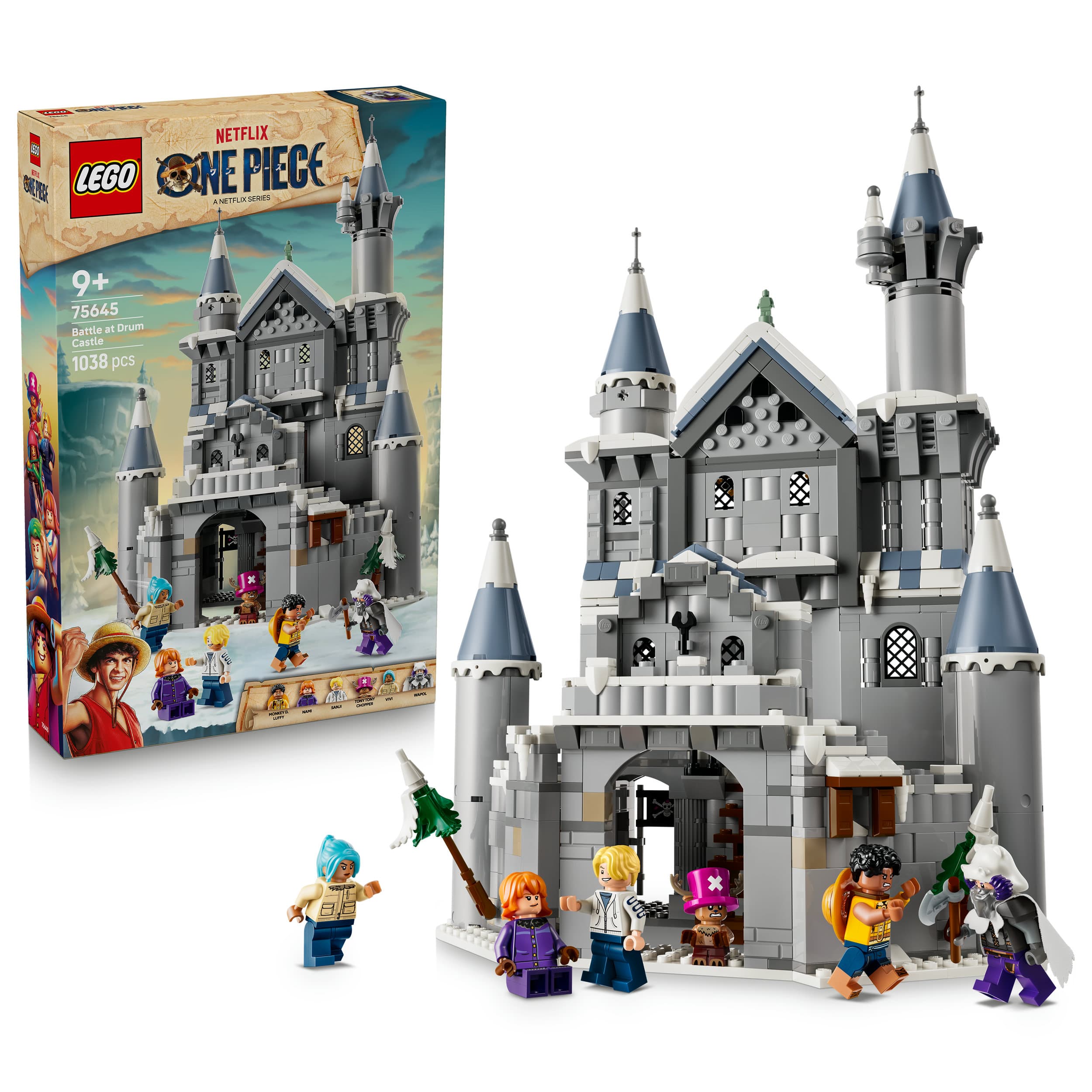 LEGO ONE PIECE 75645 Duell im Schloss Drumm, Spielzeug ab 9 Jahren