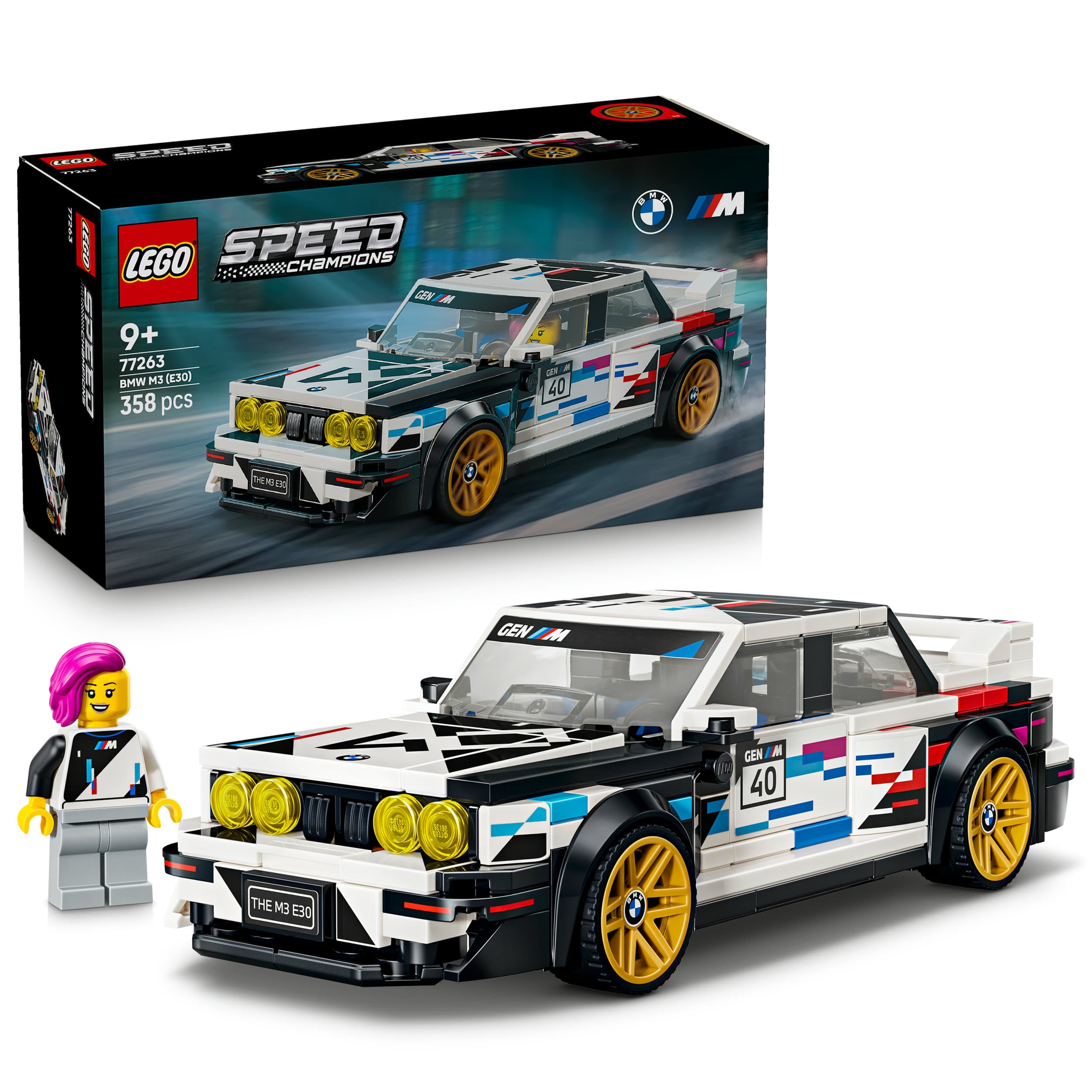 LEGO Speed Champions 77263 BMW M3 (E30), Bauset, BMW-Spielzeugauto mit 1 Minifigur