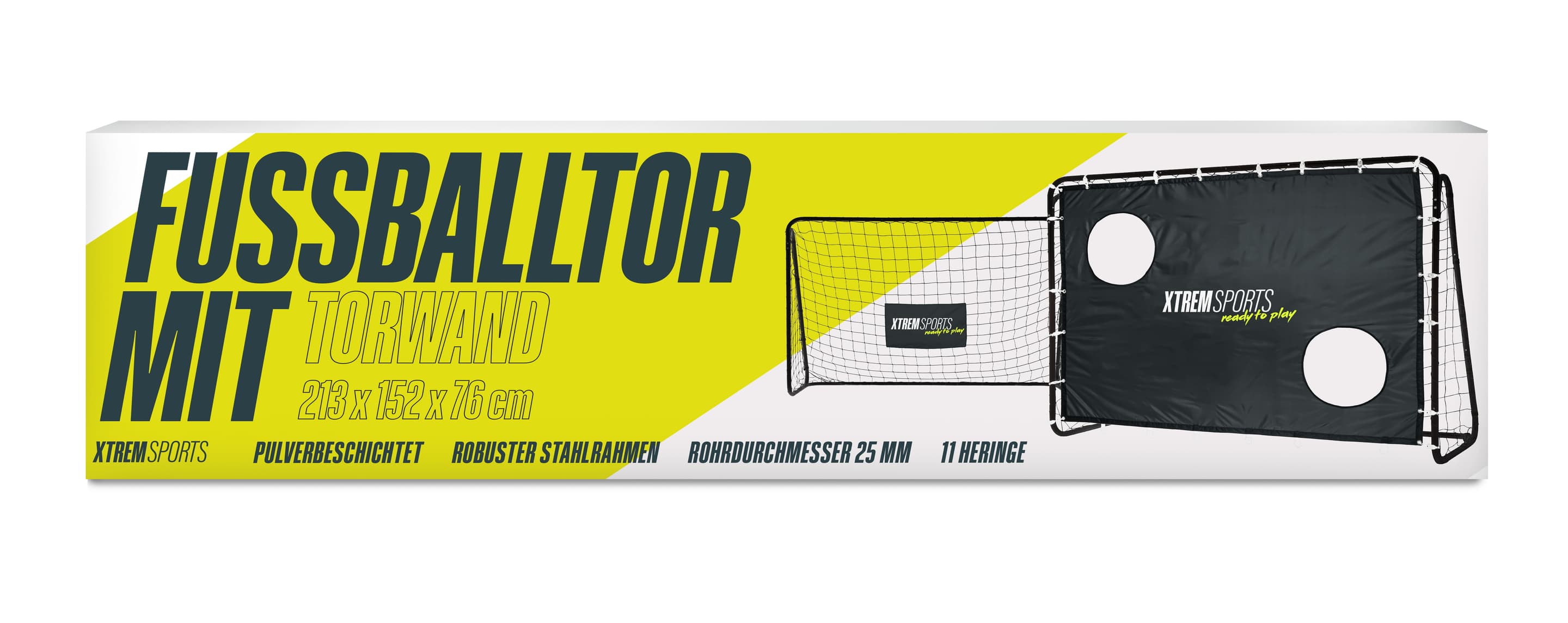 XTREM Sports - Fußballtor mit Torwand, 213 x 76 x 152 cm