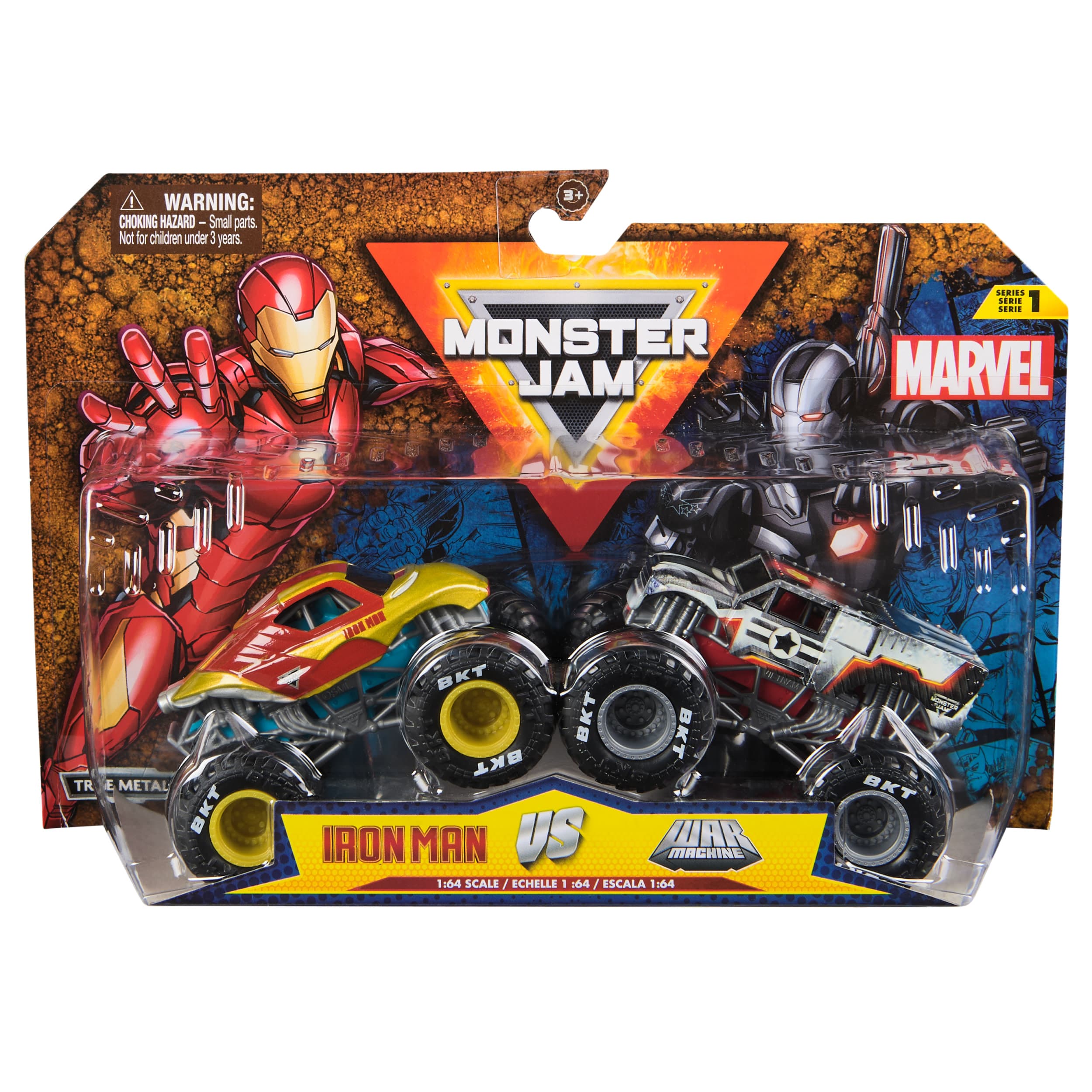 Monster Jam - Zweier-Pack Original Monster Trucks im Marvel Superhelden-Design sortiert