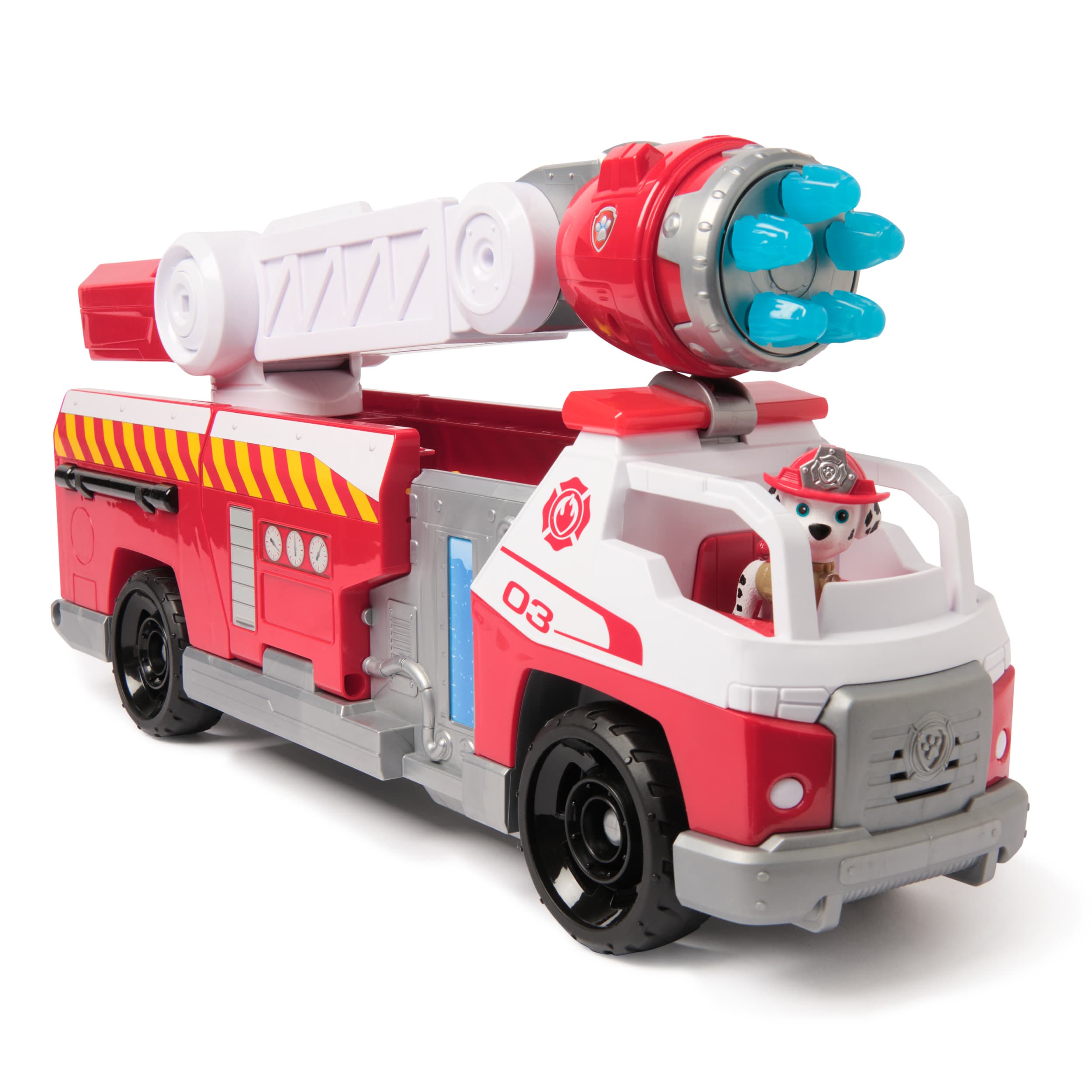 PAW Patrol Fire Rescue - Marshalls Deluxe Feuerwehr-Truck 50 cm, mit Marshall Hundefigur und kleinem Feuerwehrauto