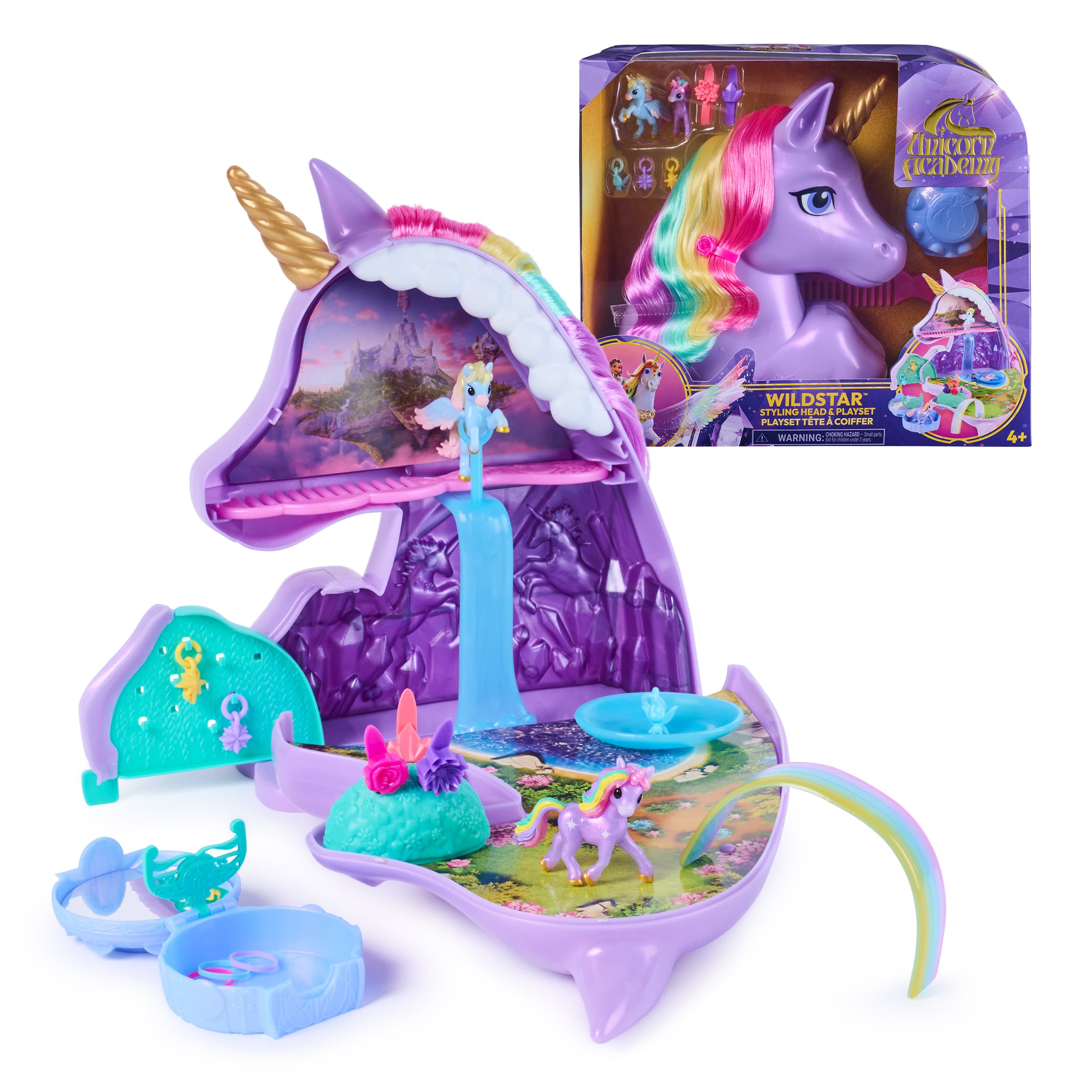 Unicorn Academy - Styling Kopf Spielset Wildstar, Einhorn-Styling-Kopf mit Zubehör