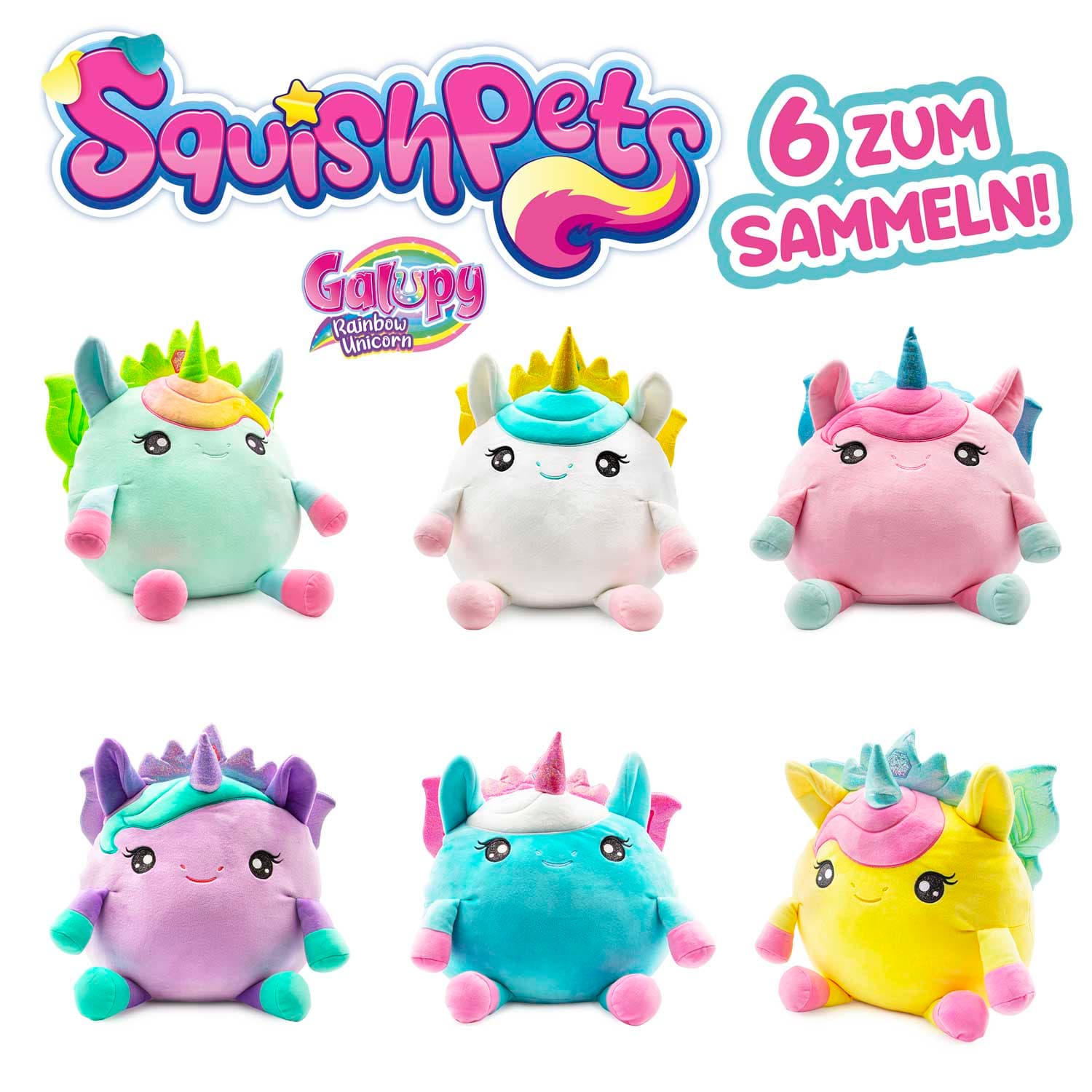 CRAZE - SQUISHPETS GALUPY RAINBOW UNICORN BIG, 1 Stück, sortiert
