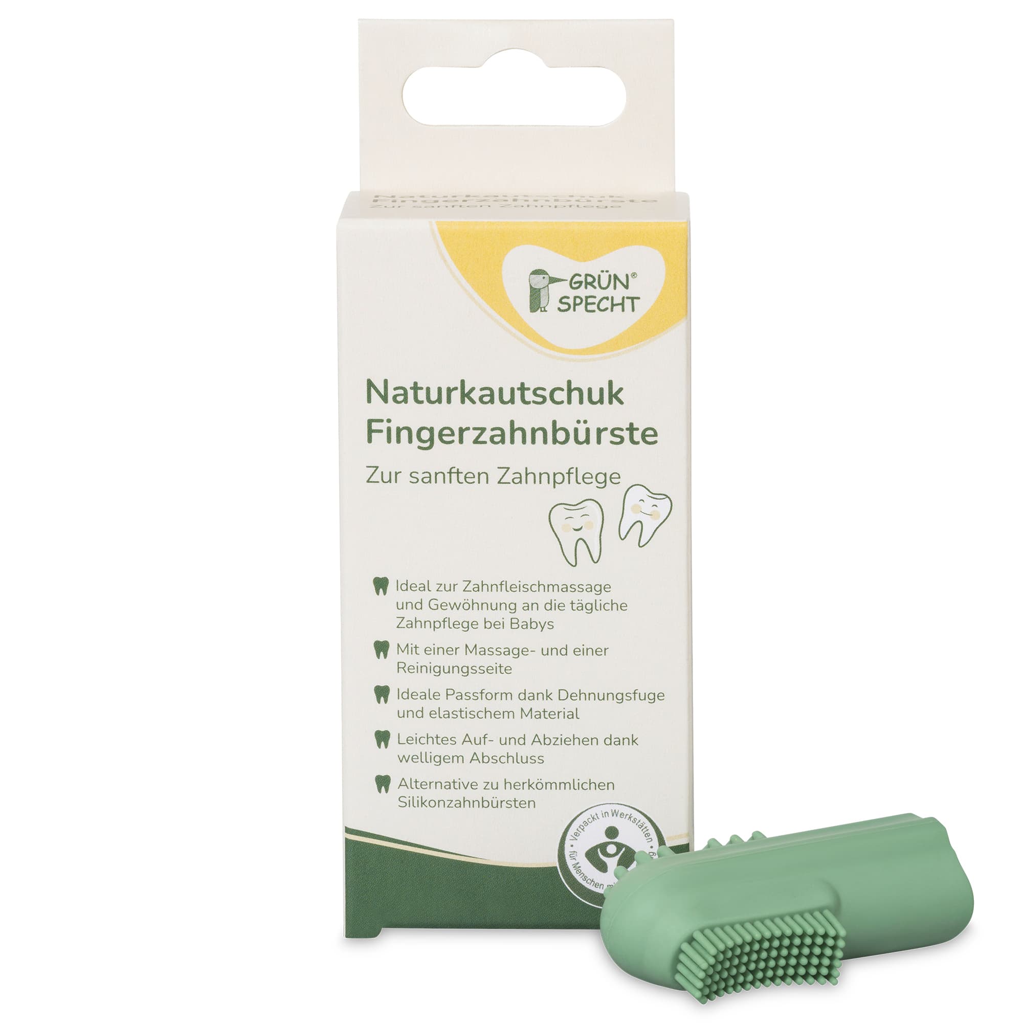 Grünspecht Natürliche Fingerzahnbürste aus Naturkautschuk