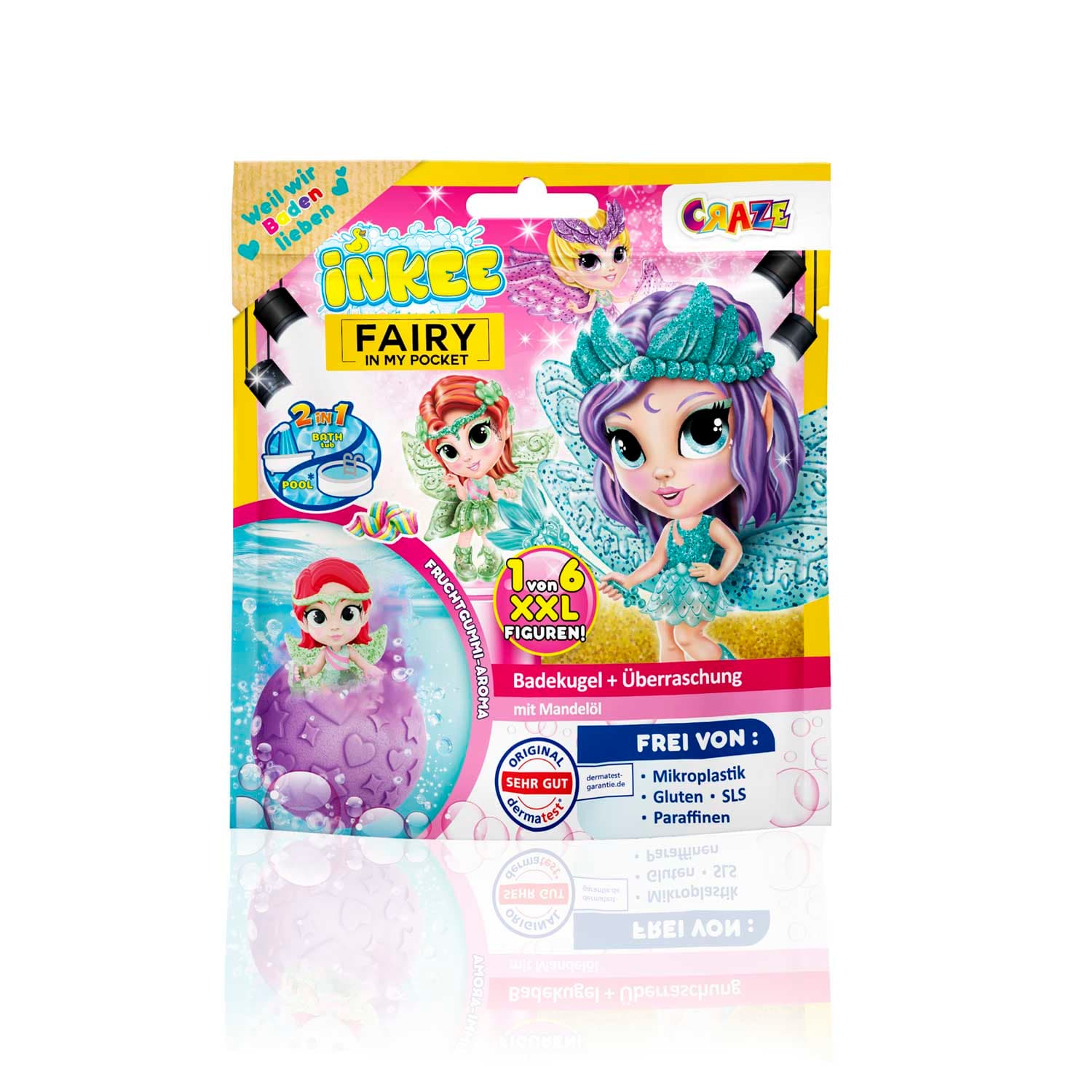 CRAZE - INKEE Fairy XXL Badekugel mit Überraschung sortiert (Keine Auswahl möglich)