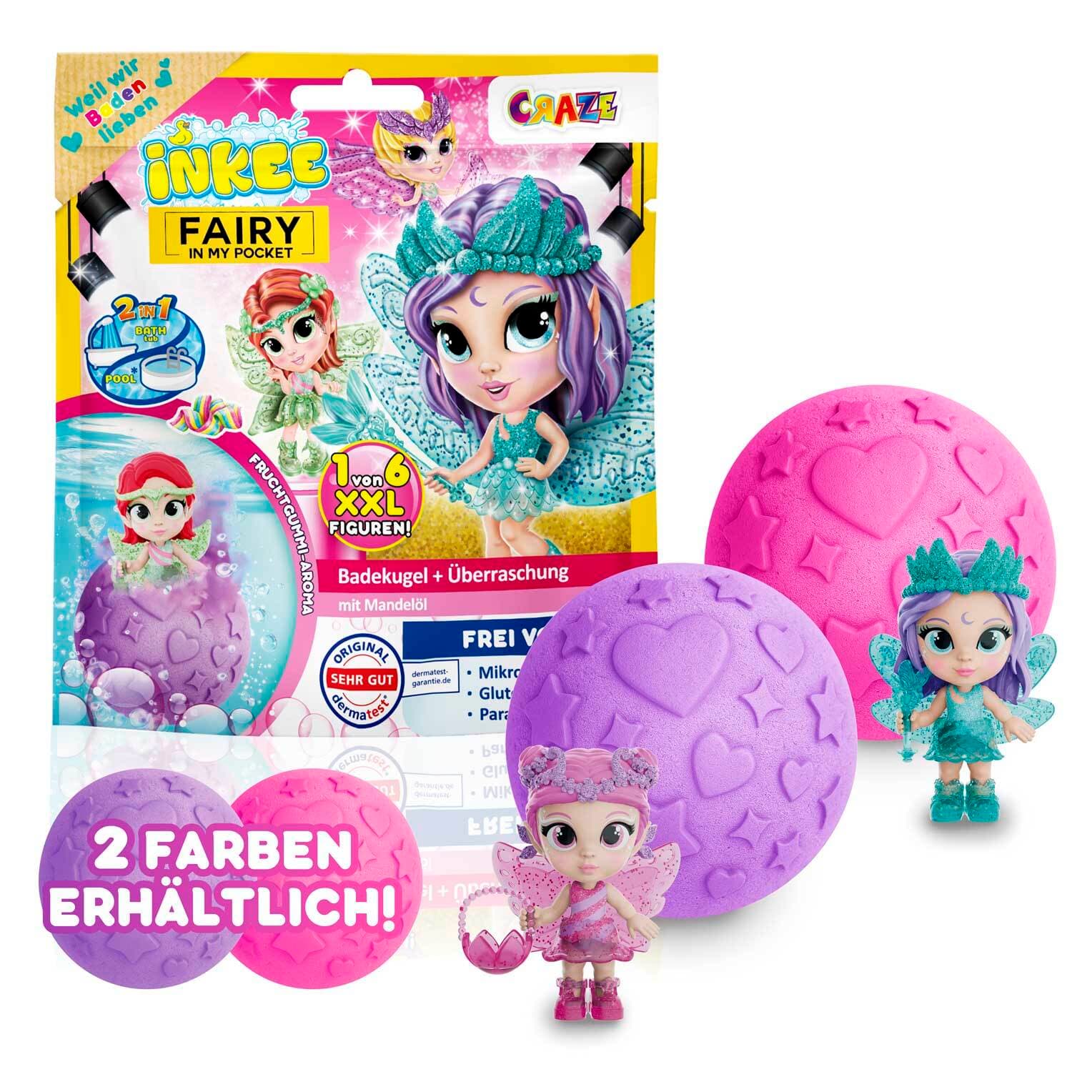 CRAZE - INKEE Fairy XXL Badekugel mit Überraschung sortiert (Keine Auswahl möglich)