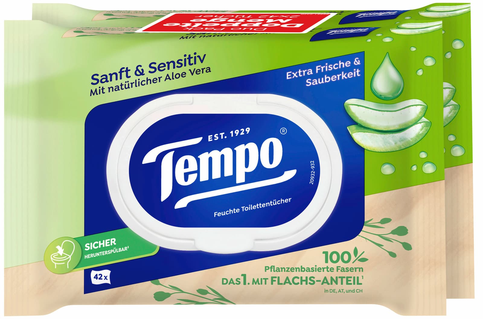 Tempo Feuchte Toilettentücher Sanft & Sensitiv