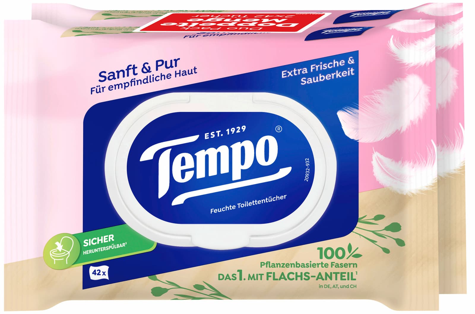 Tempo Feuchte Toilettentücher Sanft & Pur