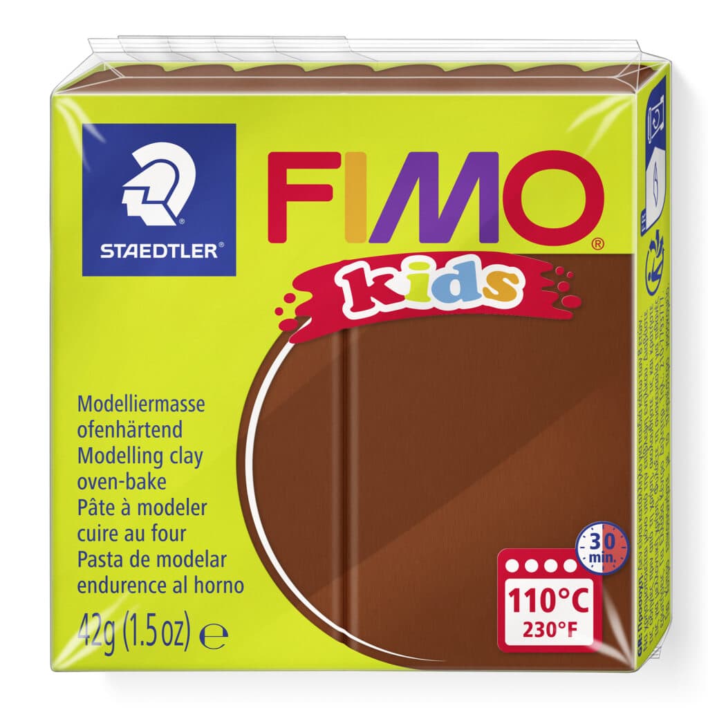 FIMO kids ofenhärtende Modelliermasse Normalblöcke 42g55x55x10mm Farbe braun