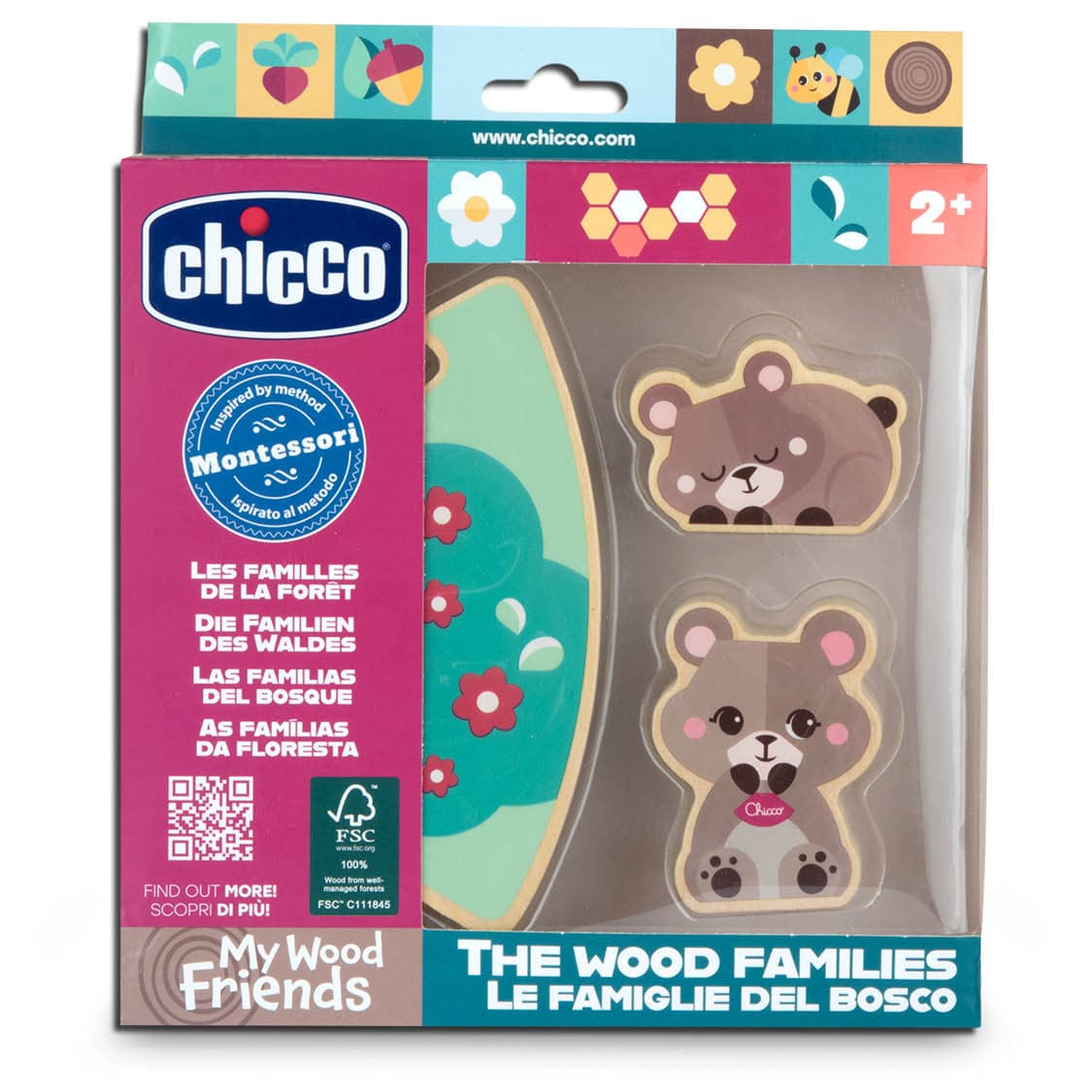 Chicco - Montessori Set – 2 Sammelfiguren Mama Bär