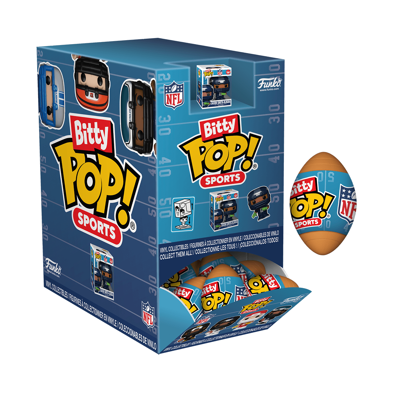 Funko Bitty POP! Balls NFL S2 Mystery-Figur im Football-Case, 1 Stueck sortiert