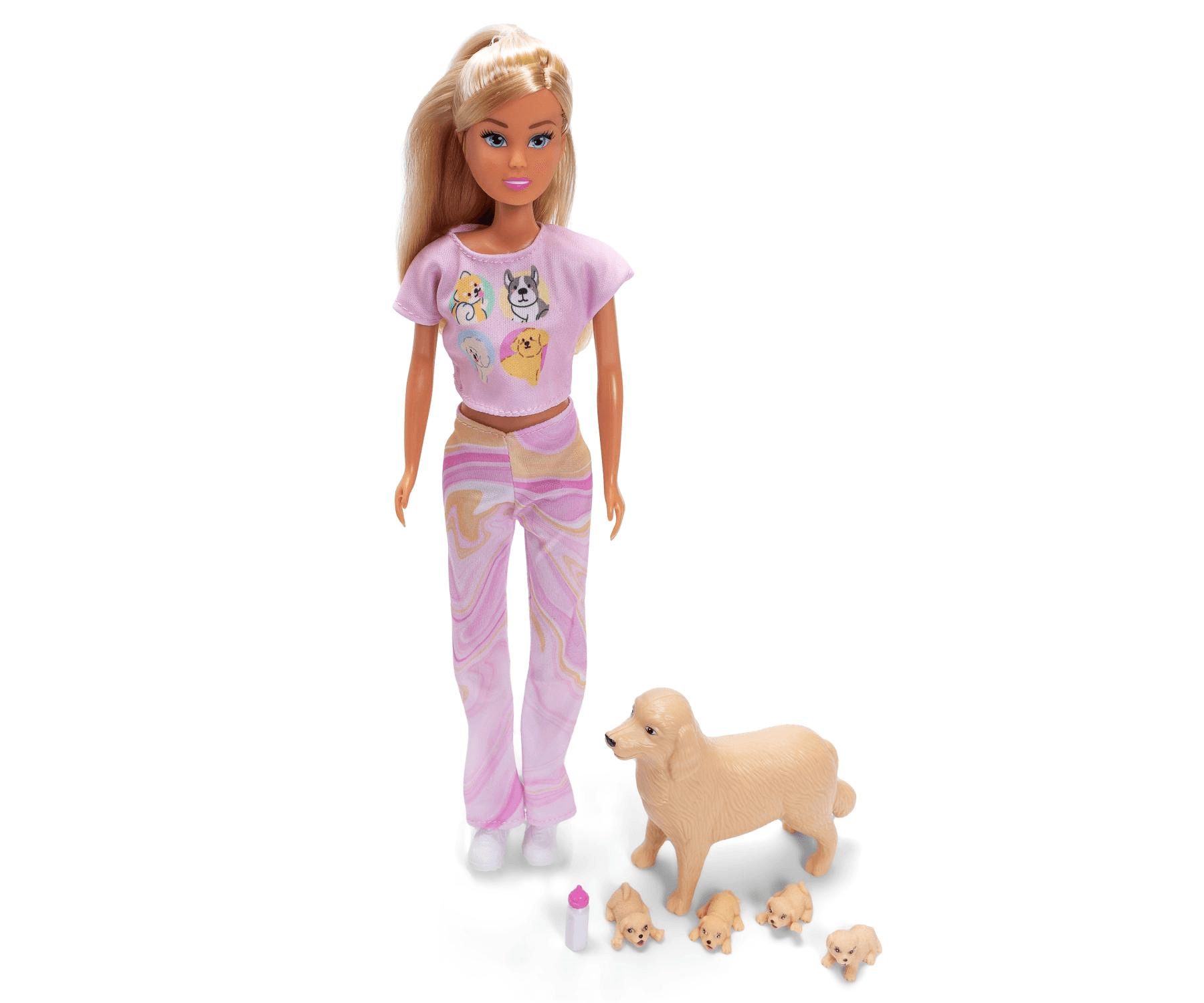 Simba - Steffi Love - Welcome Puppies – Puppenset mit Hundemama & Überraschungs‑Welpen, inkl. Zubehör