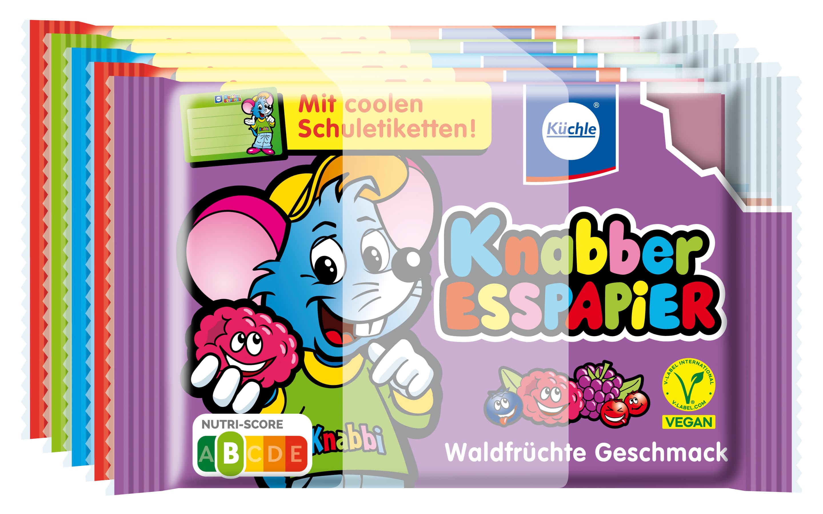 Küchle Knabber-Esspapier mit Schuletiketten