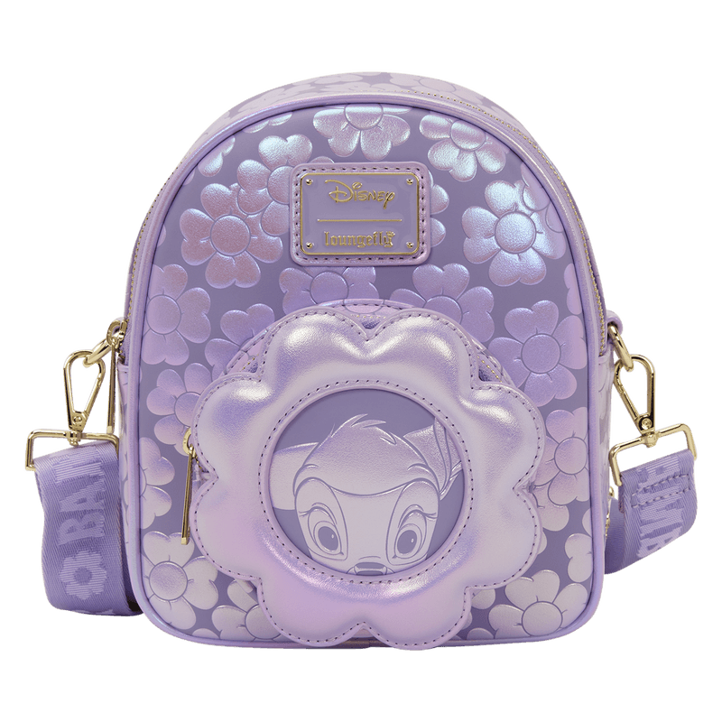 Loungefly Disney Bambi Iridescent Convertible Mini Backpack – Rucksack & Crossbody Tasche