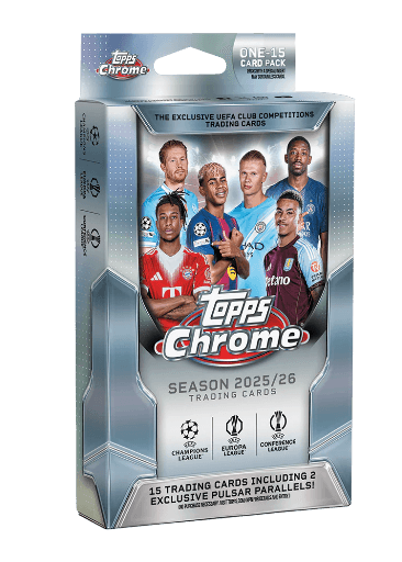 Topps Chrome UEFA Club Competitions 2025/26 Hanger Pack – Fußball Trading Cards