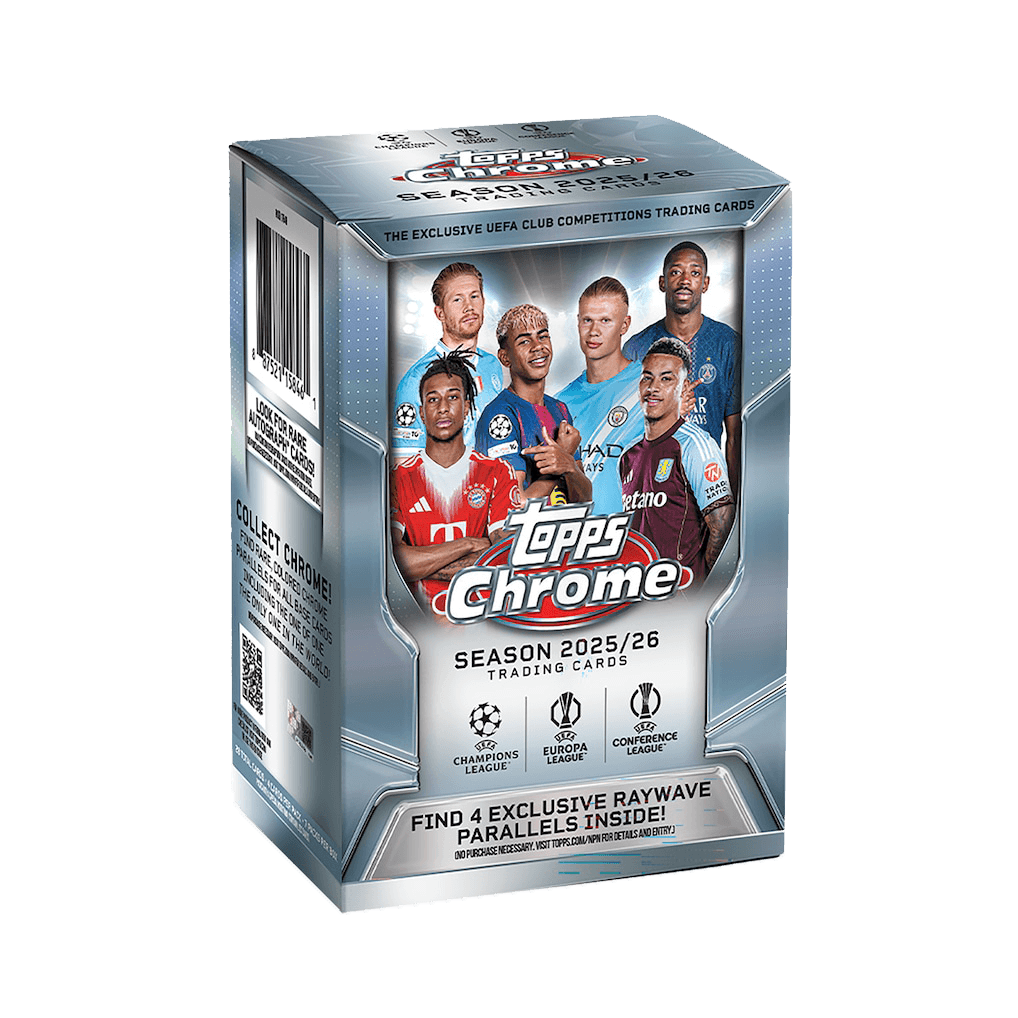 Topps Chrome UEFA Club Competitions 2025/26 Value Box – Fußball Trading Cards