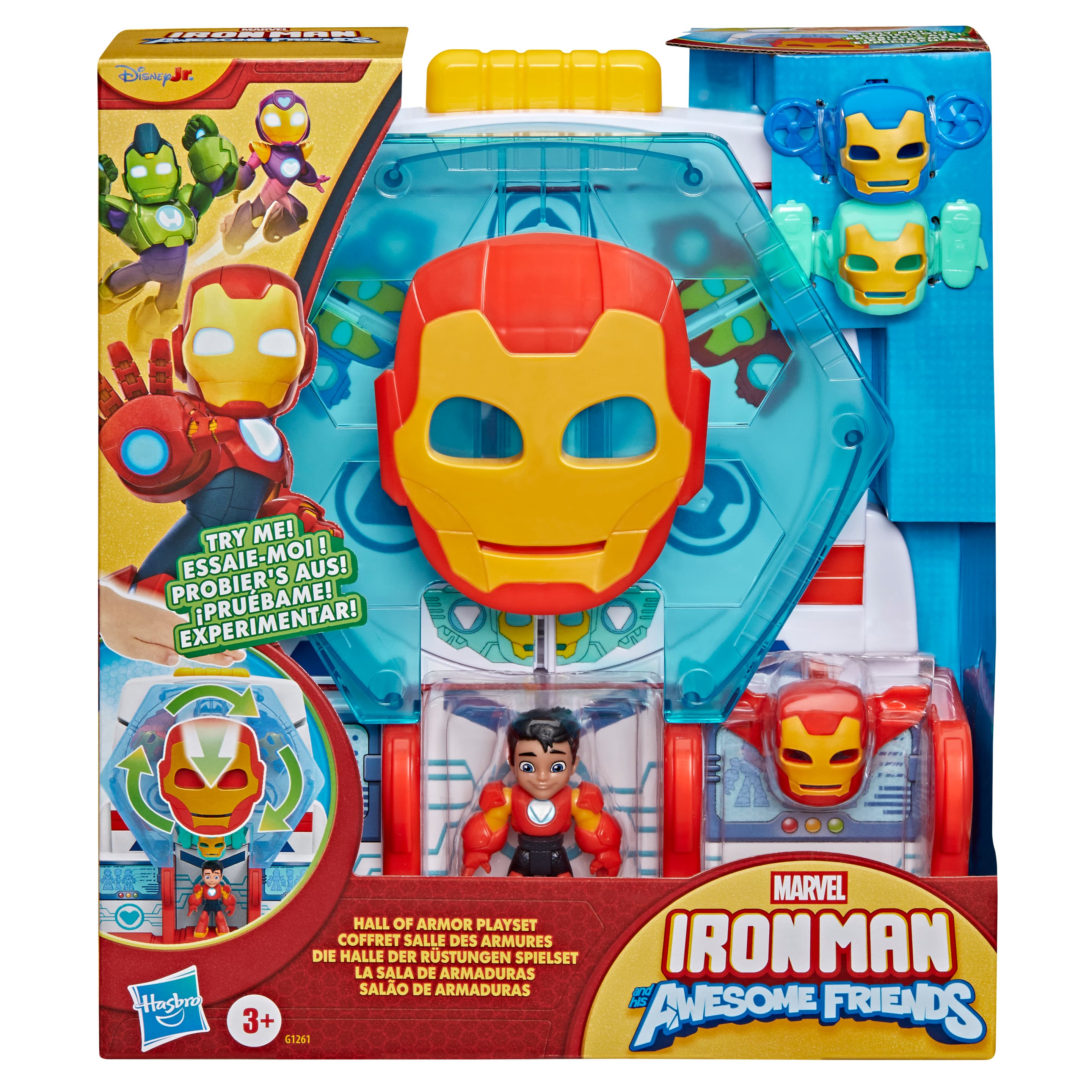 Hasbro Disney Jr. Serie Marvel's Iron Man und seine fantastischen Freunde Die Halle der Rüstungen Spielset