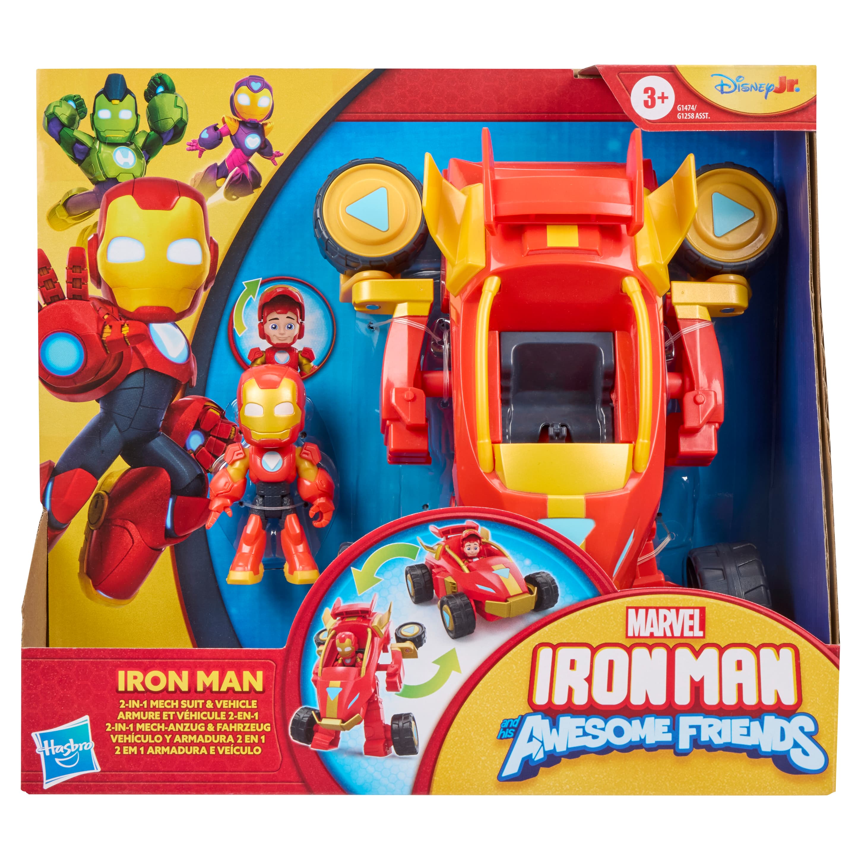 Hasbro - Marvel Iron Man and his Awesome Friends 2-In-1 Mech-Anzüge & Fahrzeuge sortiert (Keine Auswahl möglich)