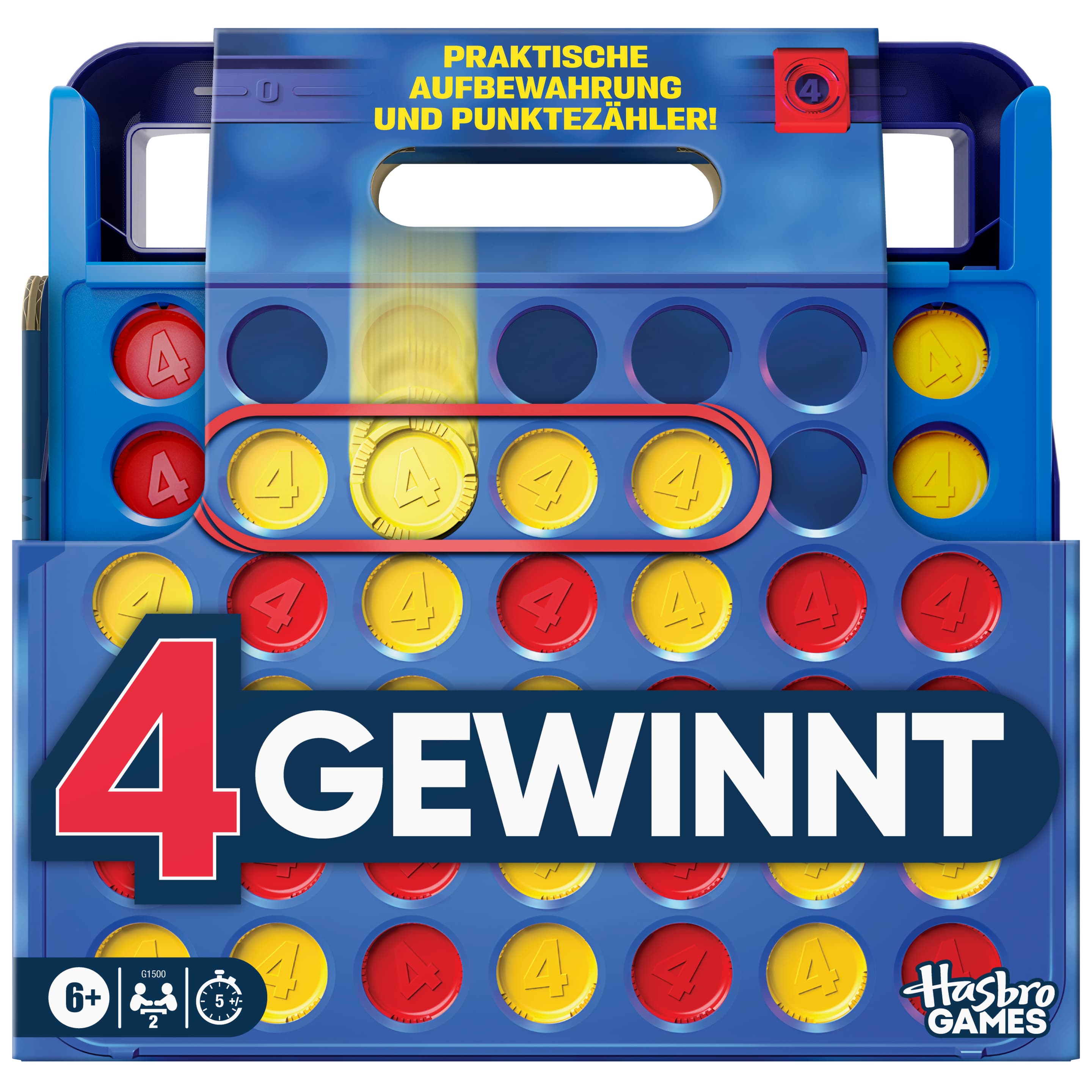 Hasbro Gaming 4 Gewinnt Refresh Familienspiel mit Punktezähler ab 6 Jahren