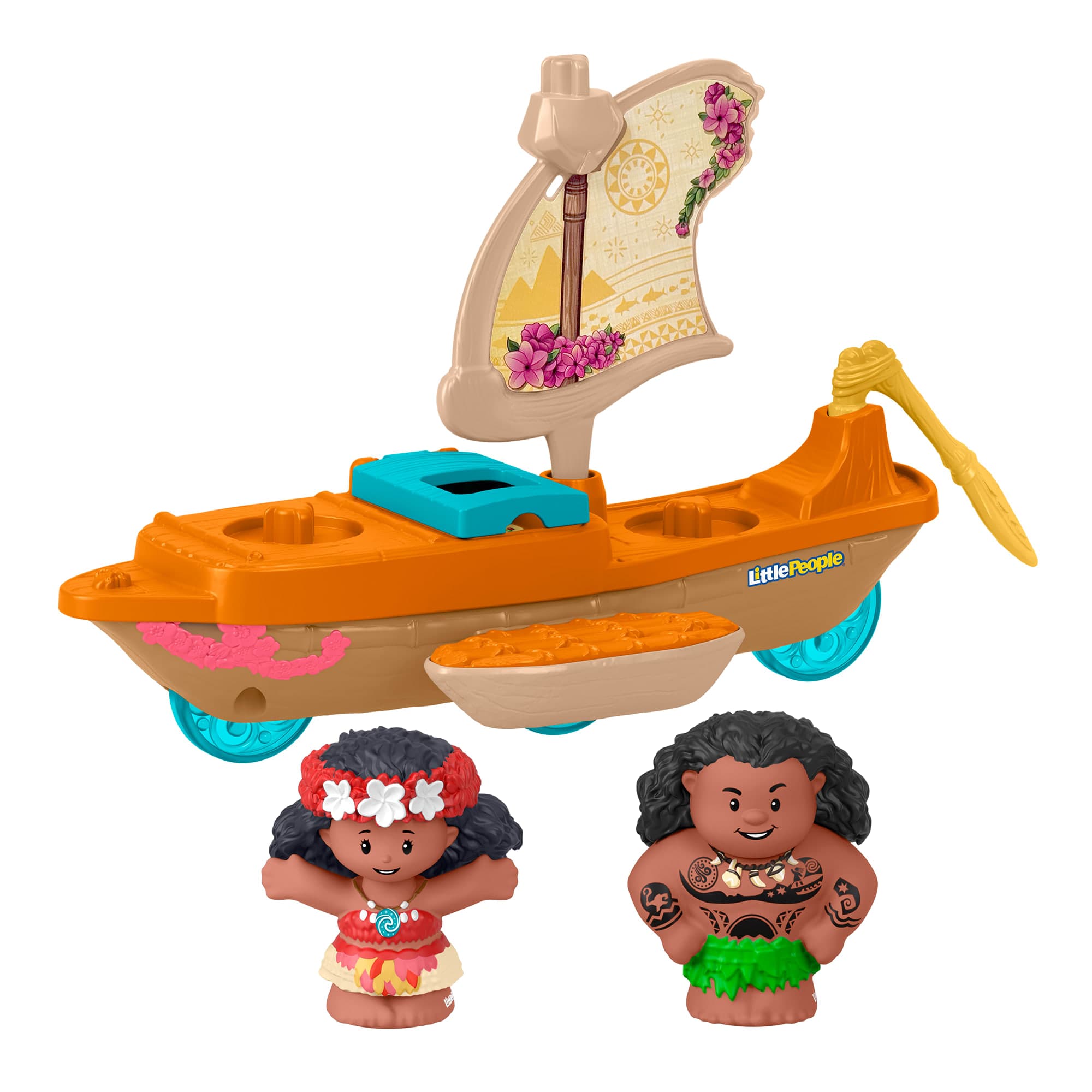 Fisher-Price Little People Disney Princess Vaiana und Mauis Kanu Spielzeugset für Kleinkinder