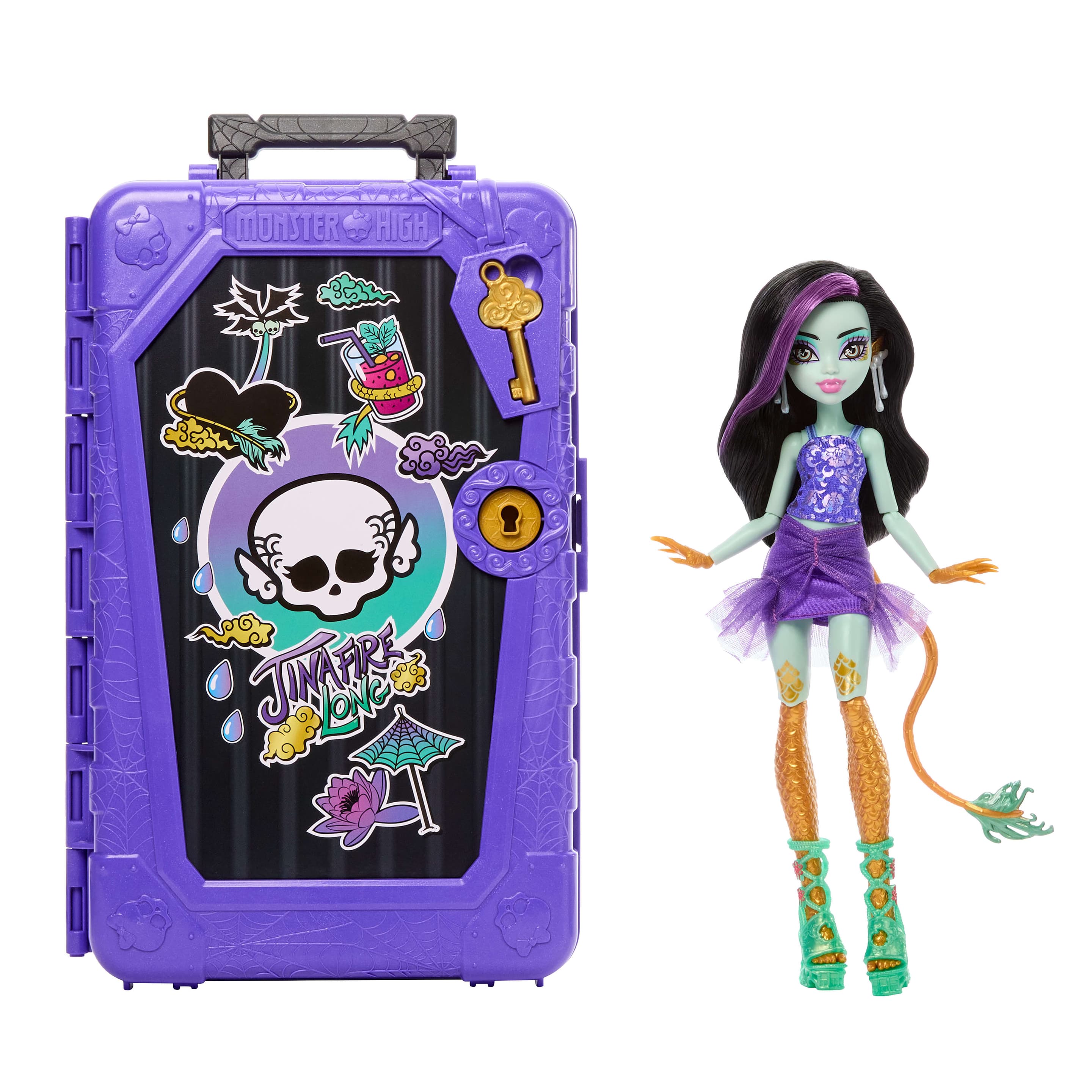 Monster High Skulltimate Secrets Gore-geous Oasis Spielset, Jinafire Long Puppe und Zubehörteile