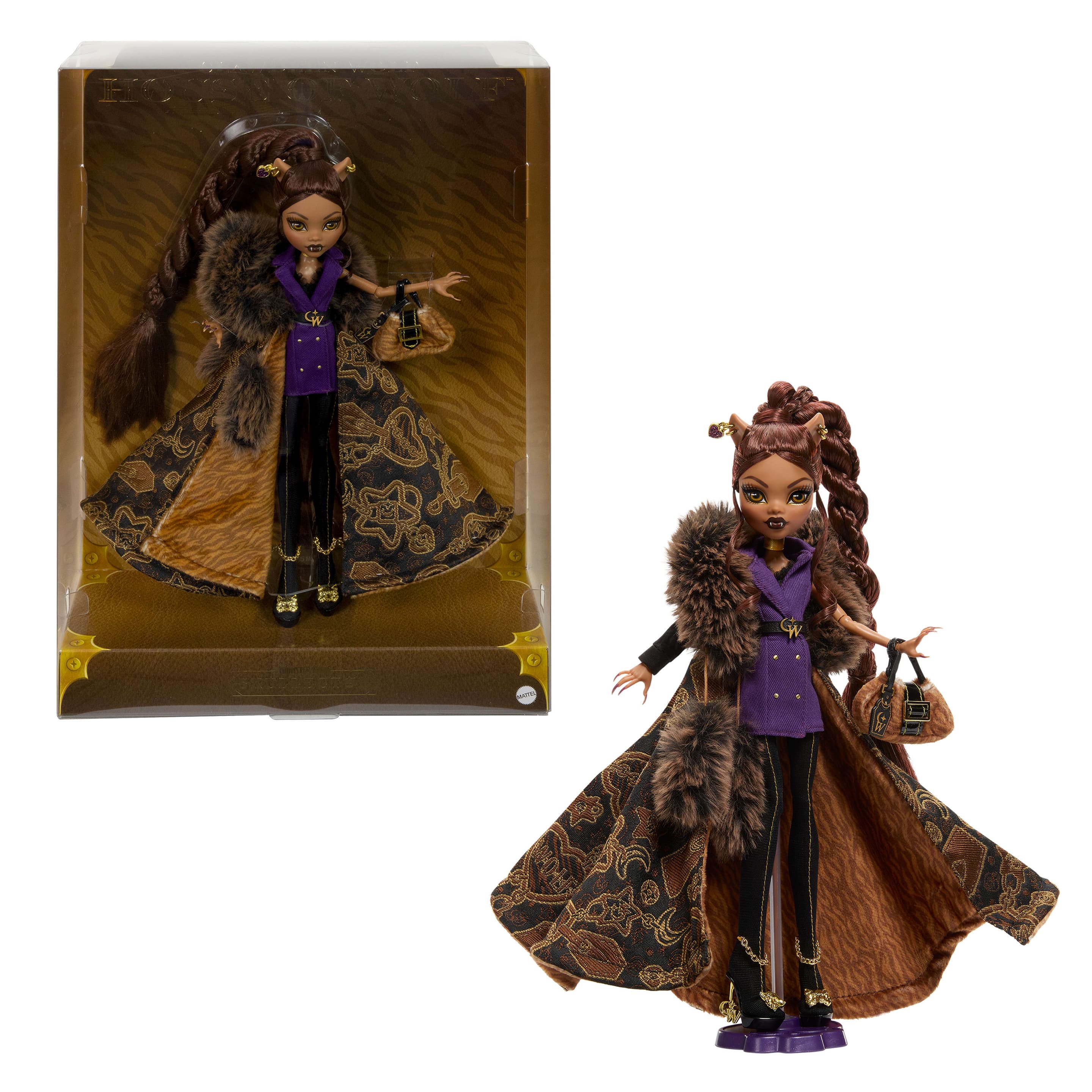 Monster High Clawdeen Wolf House of Wolf-Puppe in Haute Couture-Mantel mit Premium-Accessoires
