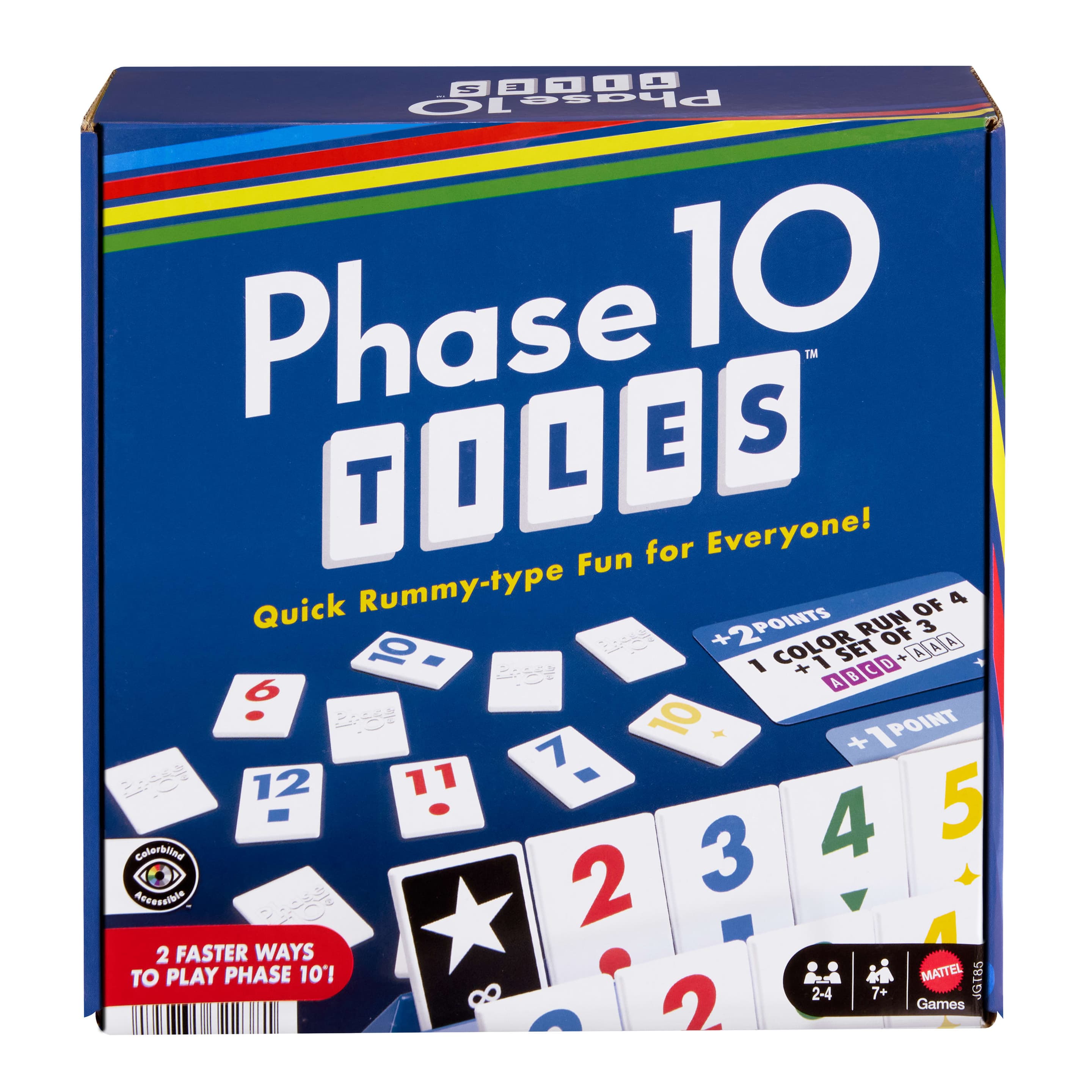 Phase 10 Tiles Spiel, an Rommé angelehntes Familienspiel mit Spielsteinen für 2-6 Spieler