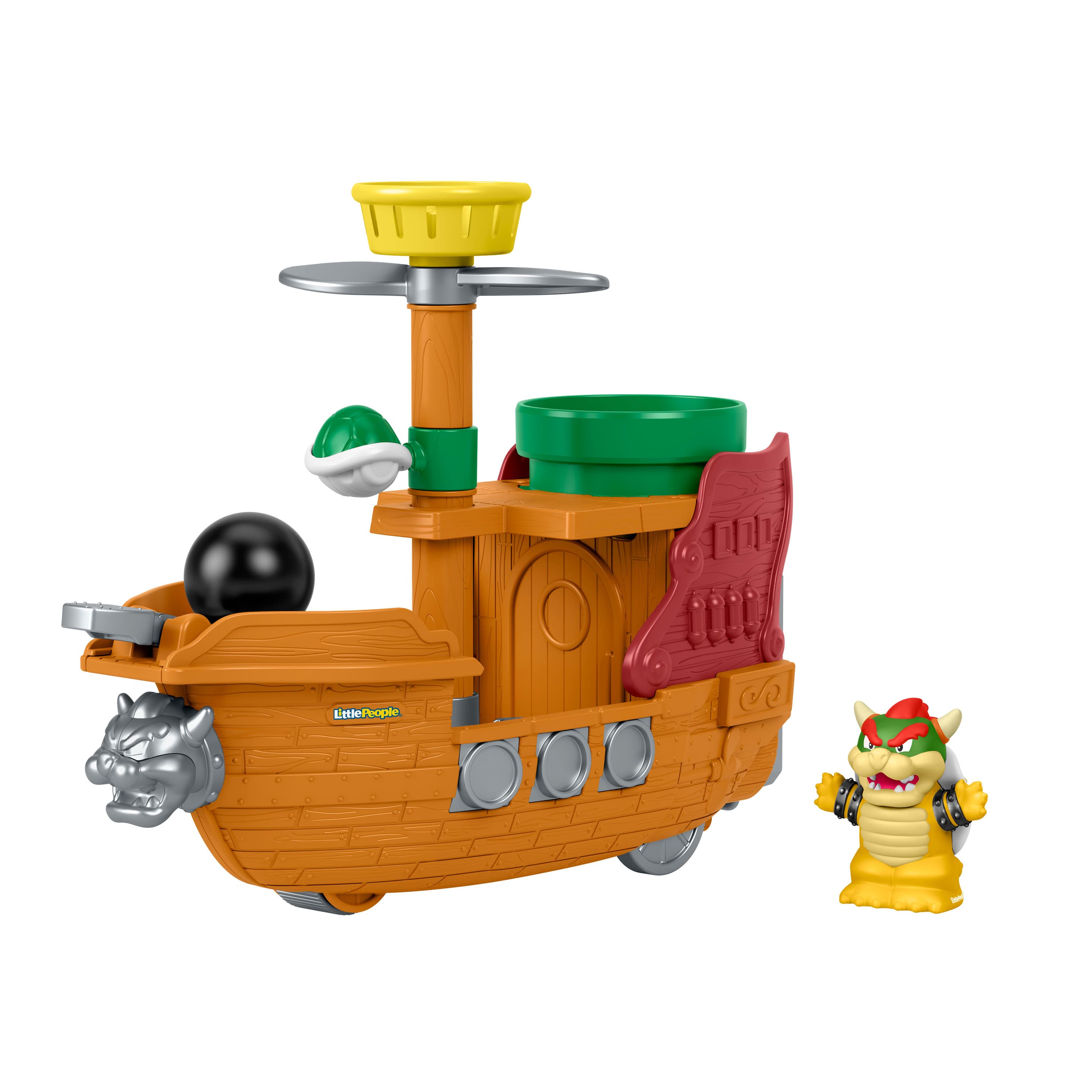 Fisher-Price Little People My Mario Bowser-Luftschiff und Figurenset Kleinkindspielzeug
