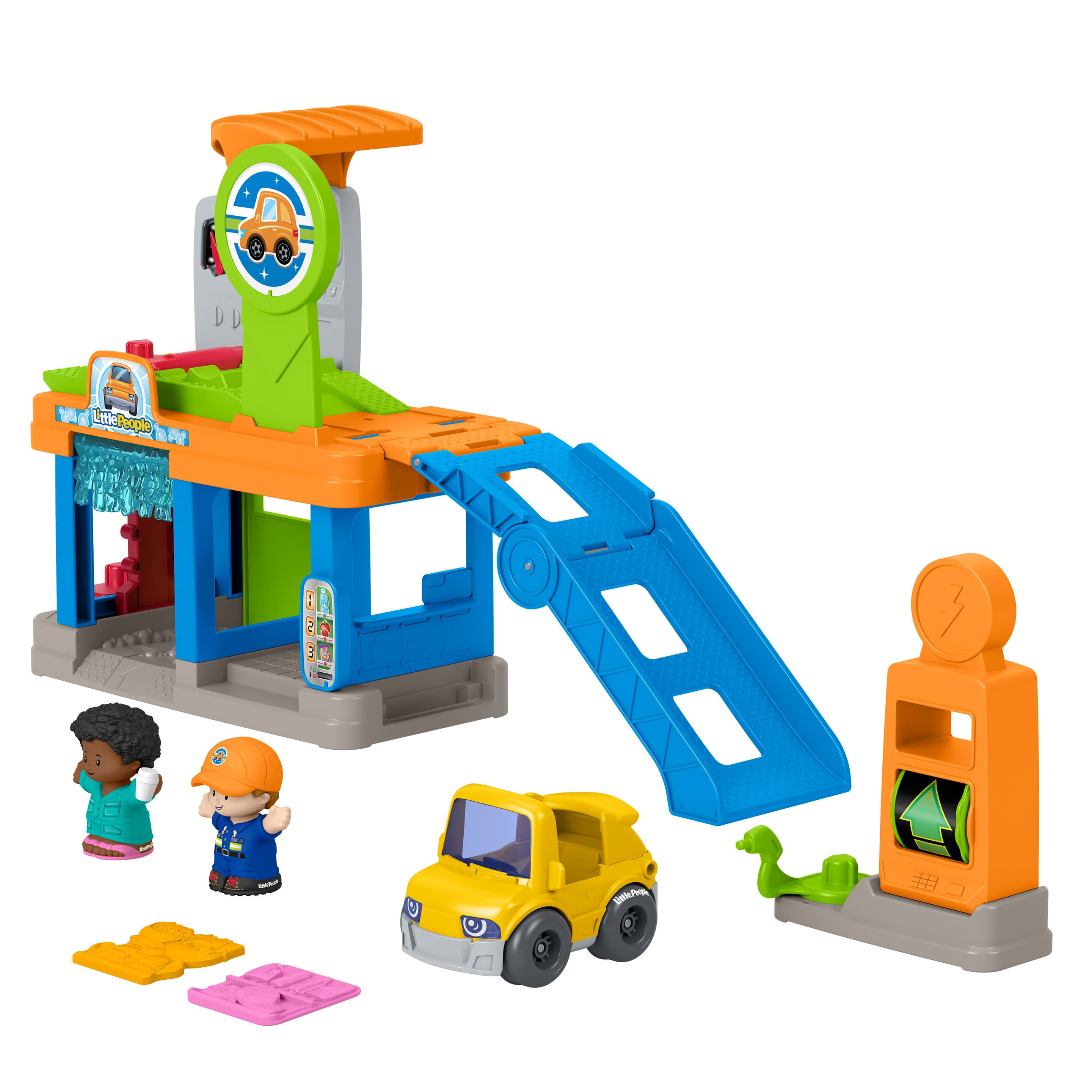 Fisher-Price Little People Spaß an der Tankstelle Spielset für Kleinkinder,