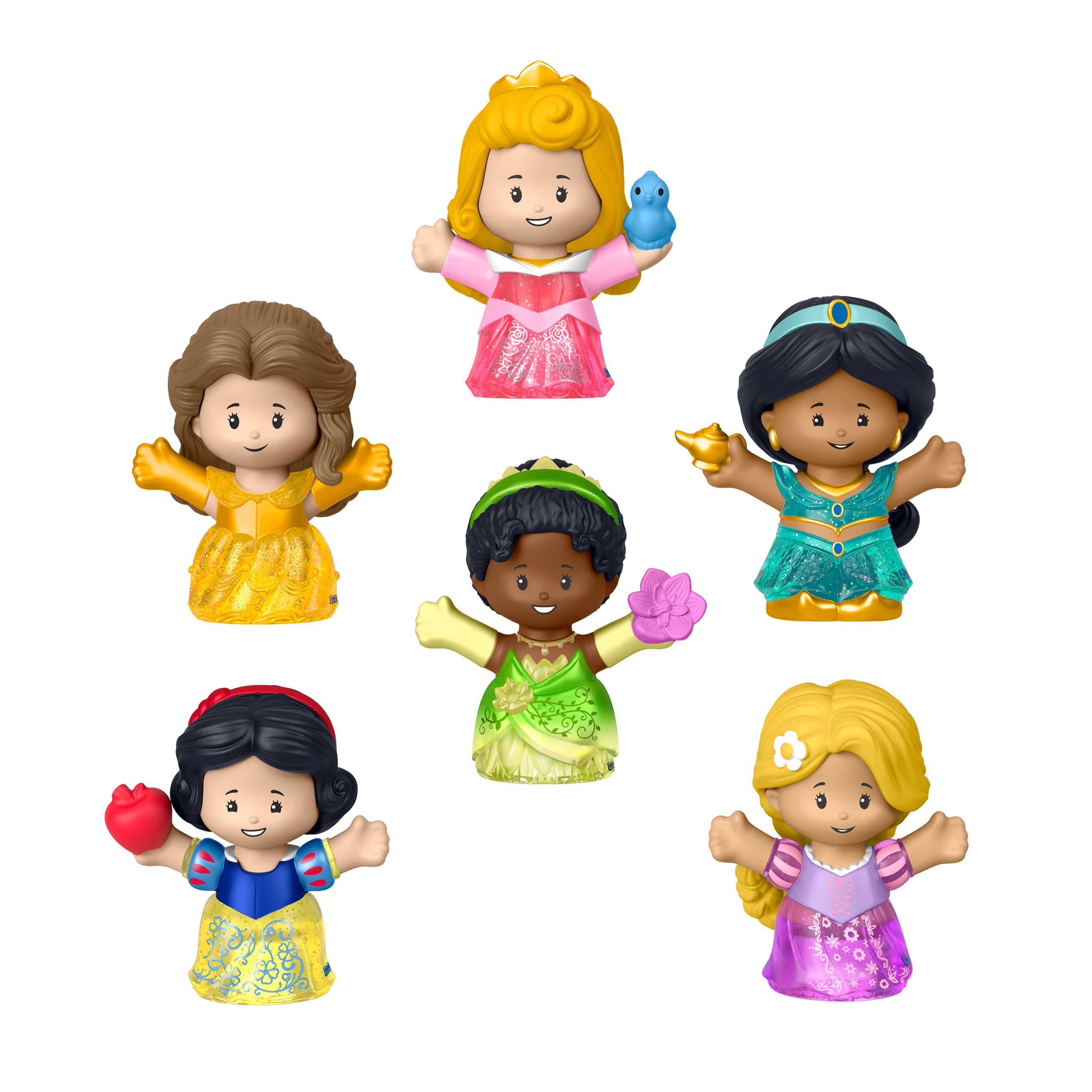 Fisher-Price Little People DISNEY Princess Figurenset Glitzer-Kleider mit 6 Spielfiguren