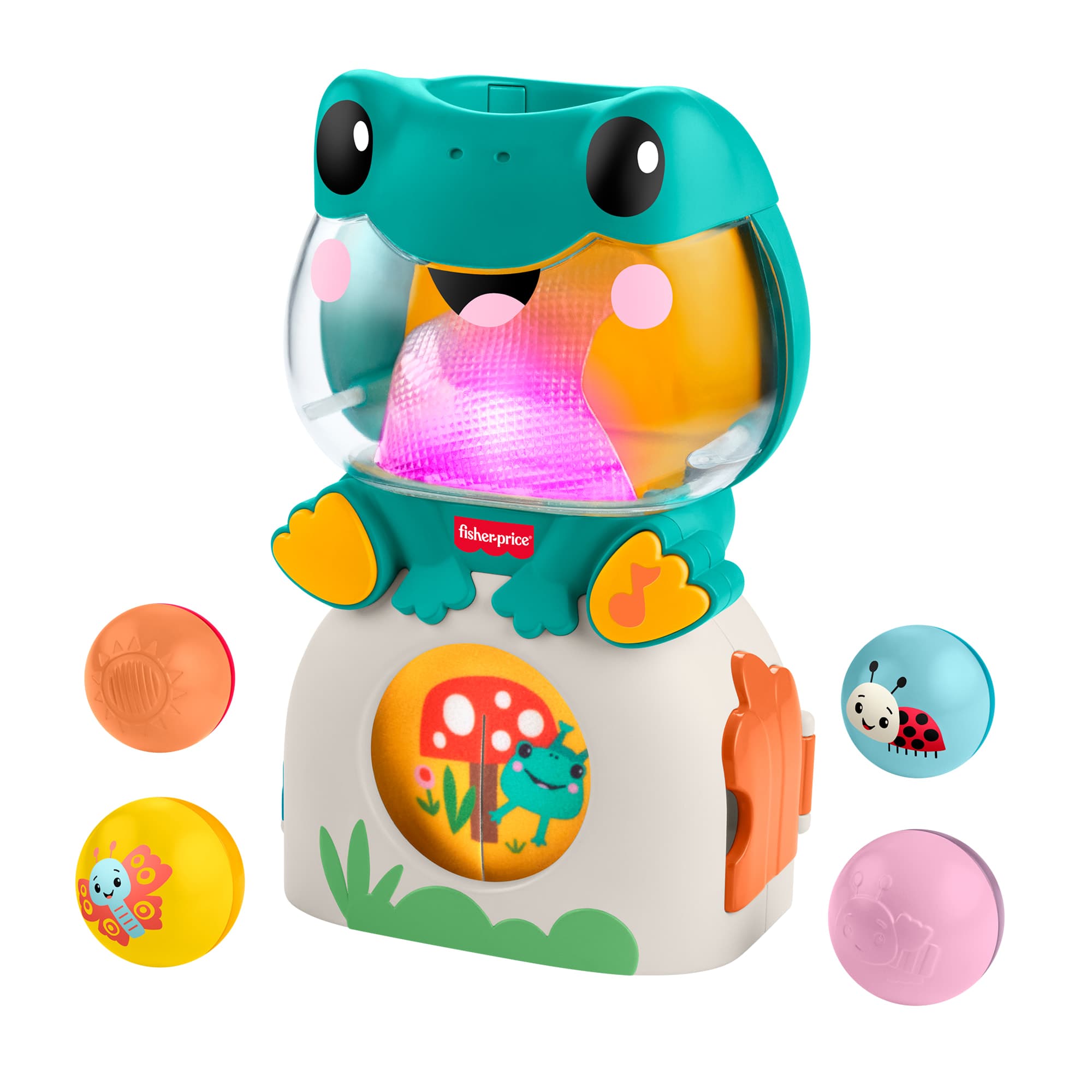 Fisher-Price leuchtender und rollender Frosch, musikalischer Kugelspaß