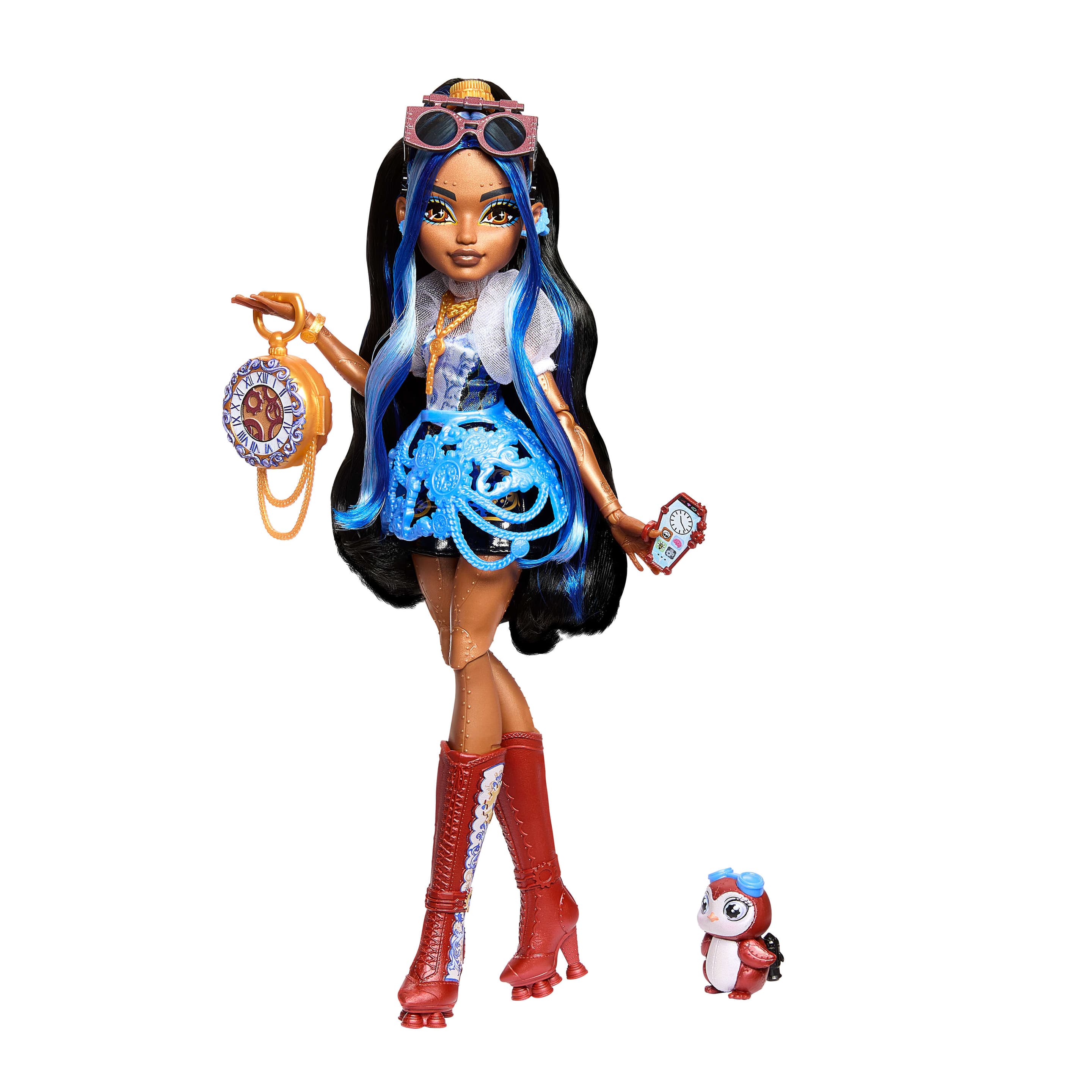 Monster High Robecca Steam Modepuppe mit blauer Bluse und Raketenstiefeln