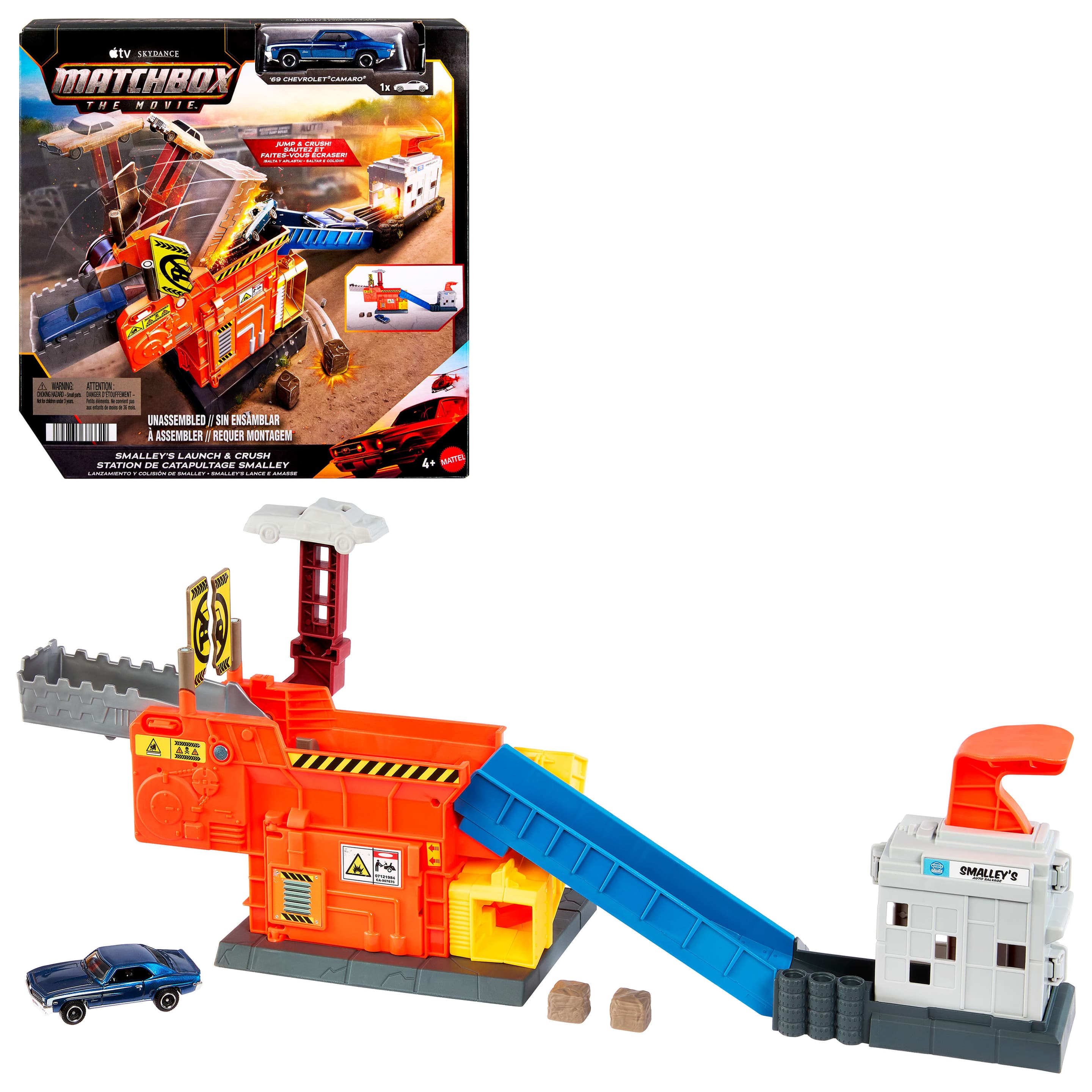 Matchbox der Film Smalley’s Launch & Crush Spielset inspiriert vom Film, 1 Die-Cast Spielzeugauto