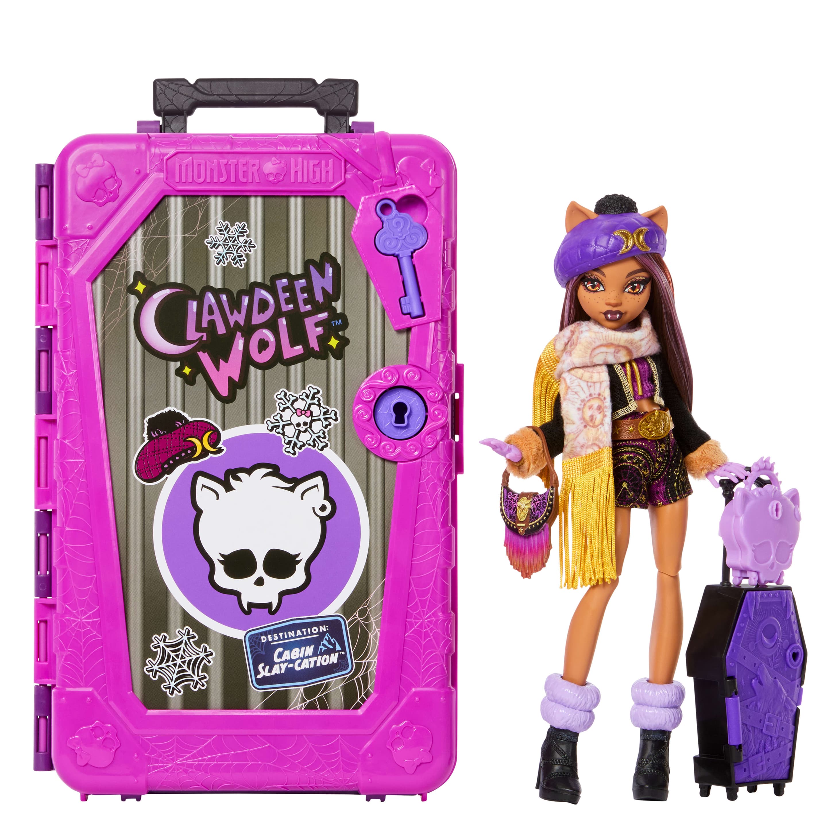 Monster High Skulltimate Secrets Hütten-Gruselurlaub Spielset, Clawdeen Wolf-Puppe und Zubehör