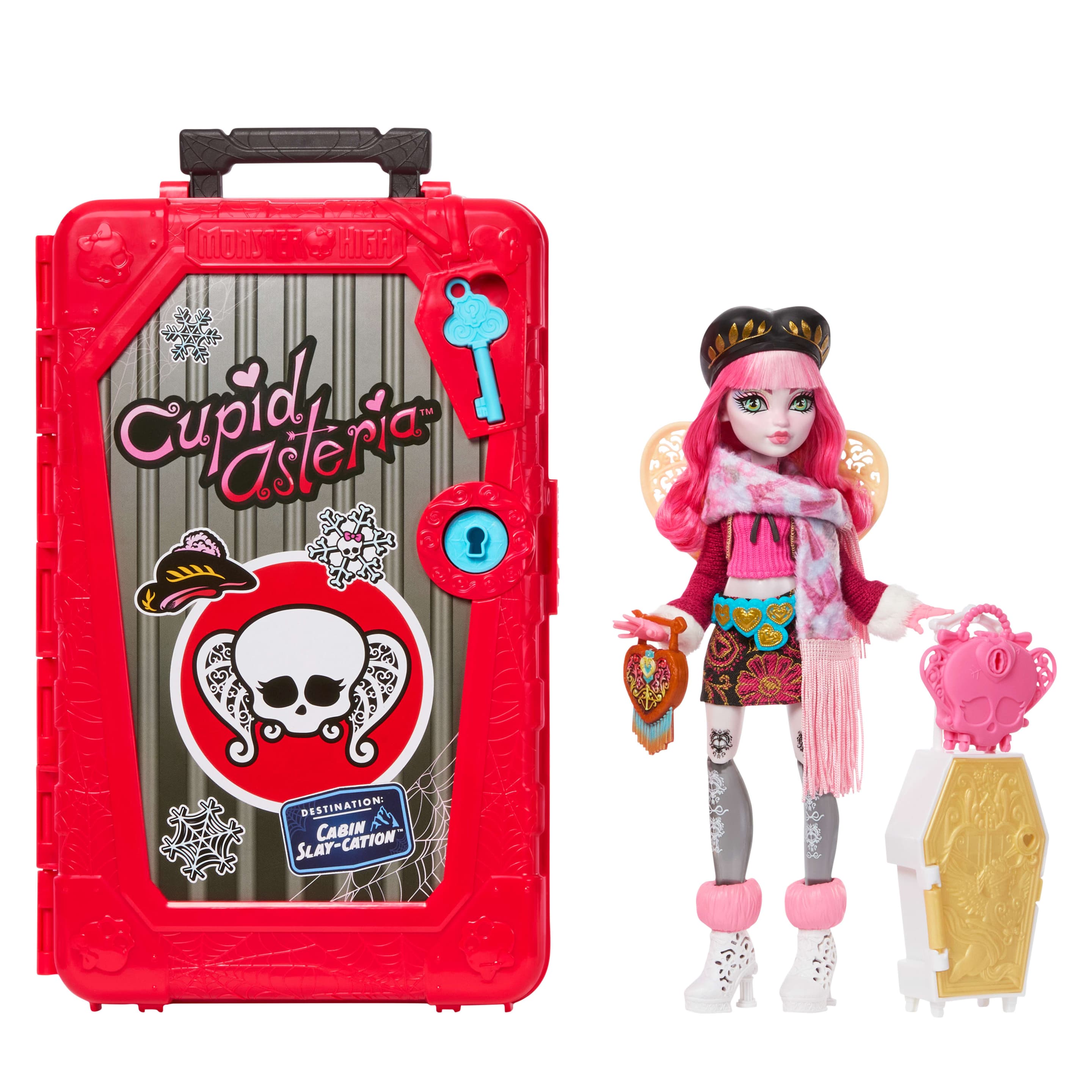Monster High Skulltimate Secrets Hütten-Gruselurlaub Spielset, Cupid Asteria-Puppe und Zubehör