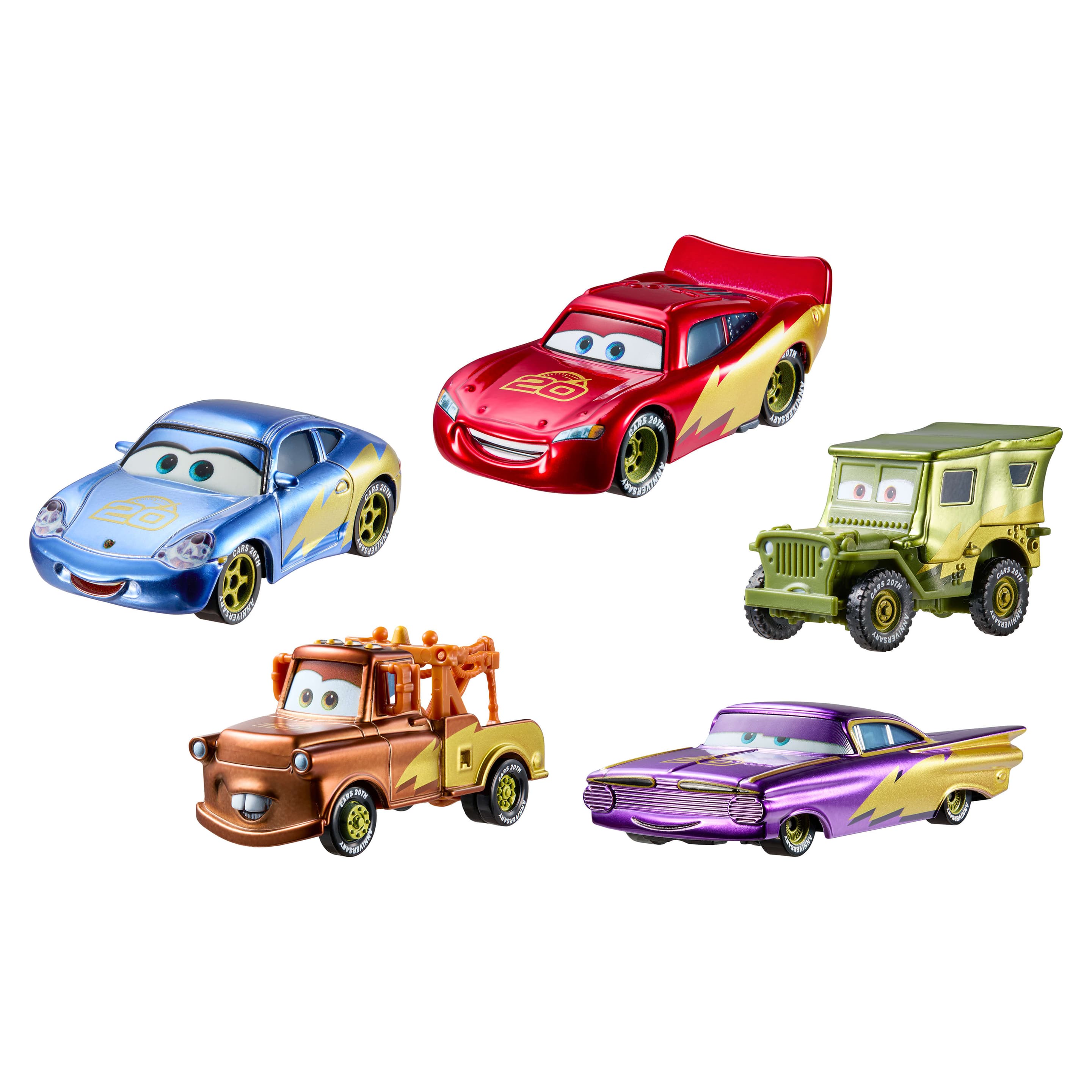 Disney und Pixar Cars Rennen zum 20. Jubiläum von Radiator Springs 5er-Pack Die-Cast-Fahrzeuge
