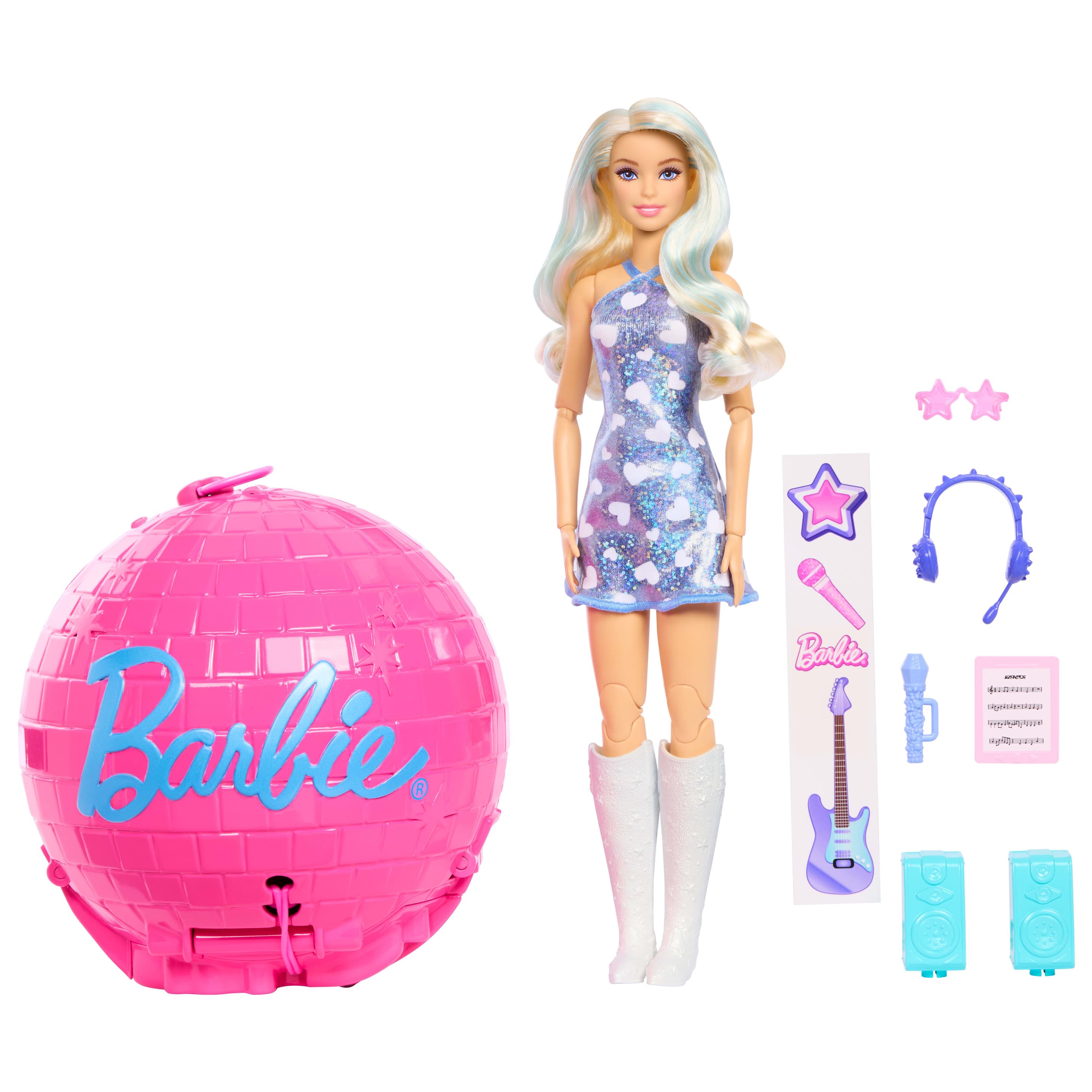 Barbie Team Barbie Roll & Reveal Popstar-Puppe