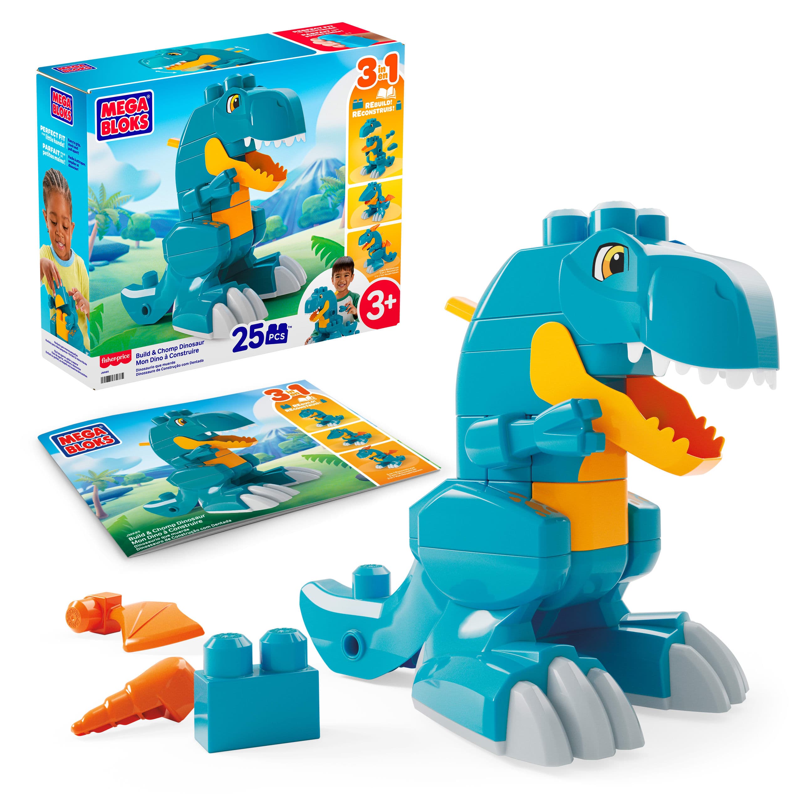 MEGA BLOKS Fisher-Price Beiß-Dinosaurier zum Zusammenbauen