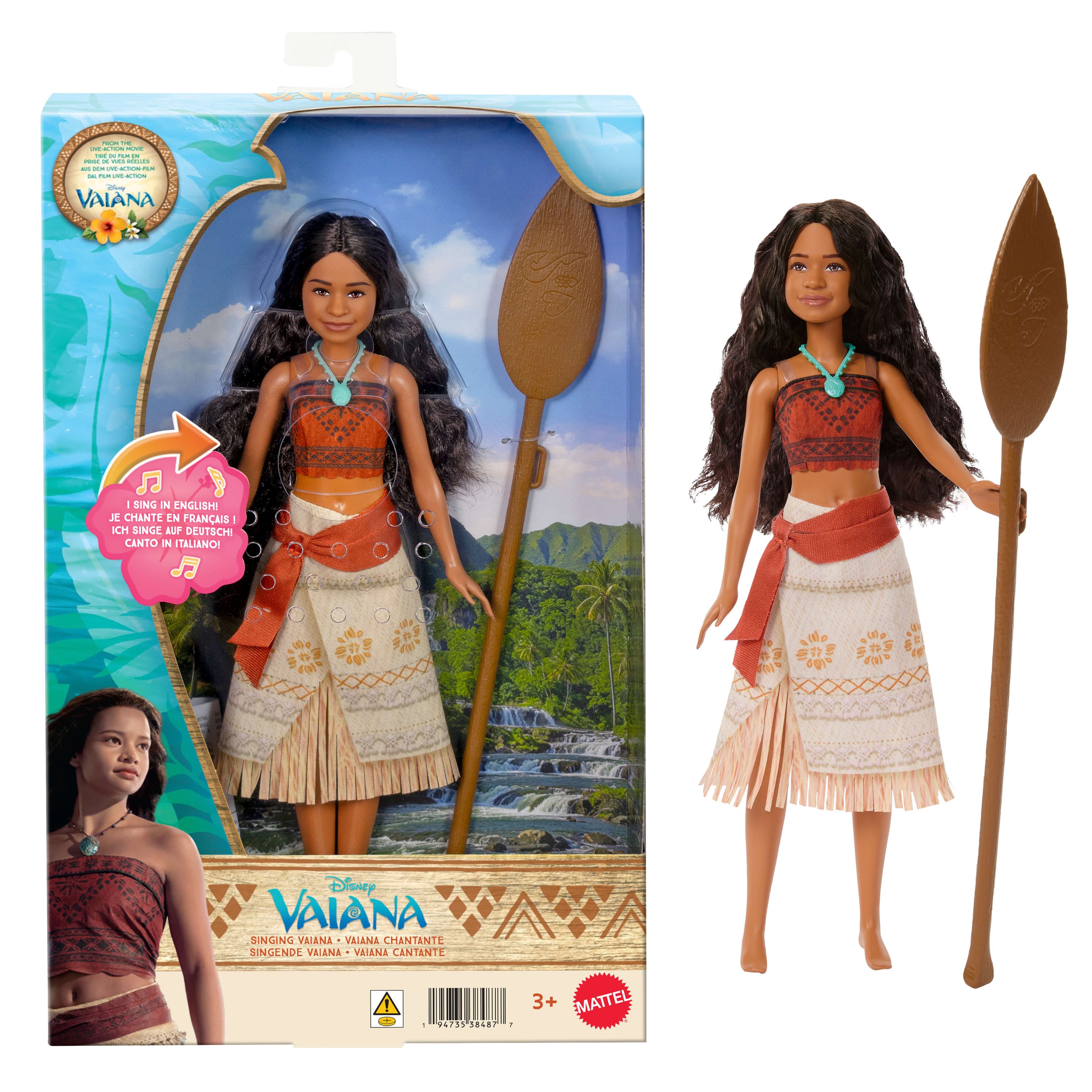 Mattel Disney Vaiana-Modepuppe singt in 4 Sprachen „Ich bin bereit“ aus dem Live-Action-Film