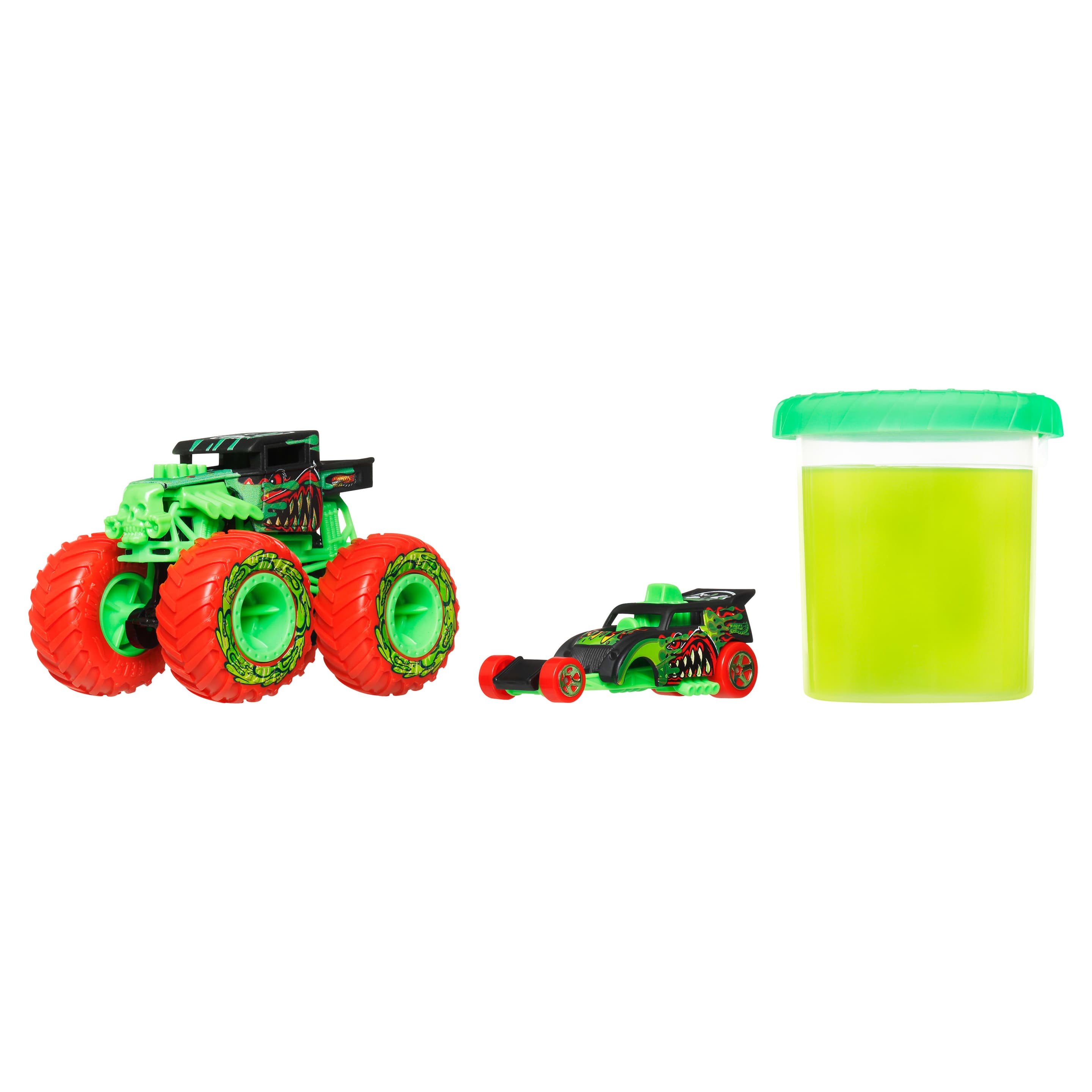 Hot Wheels Monster Trucks Mutant Chaos Spielzeugtruck, Die-Cast-Auto und 113 g Schleim sortiert (Keine Auswahl möglich)