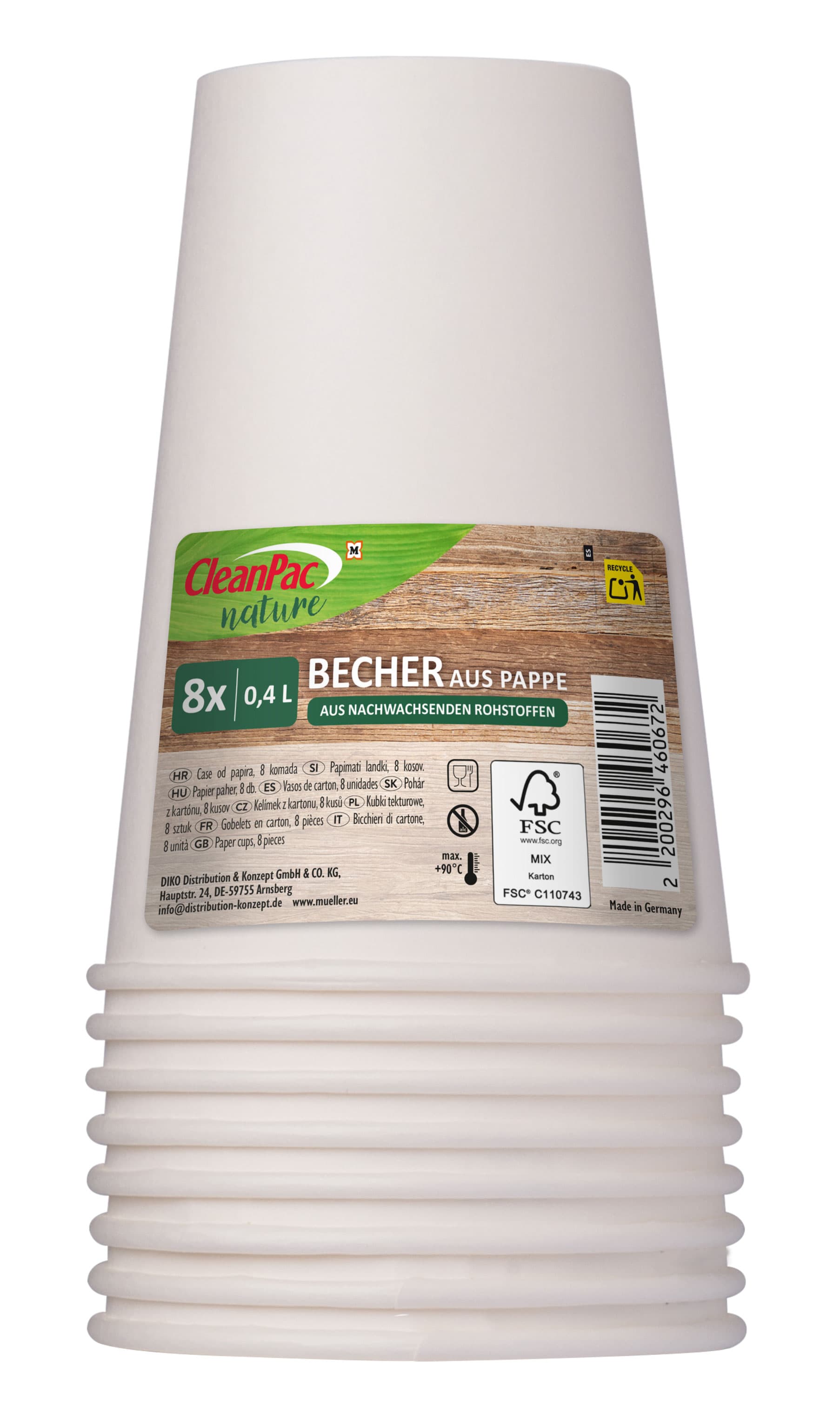 CleanPac nature Pappbecher 0,4l