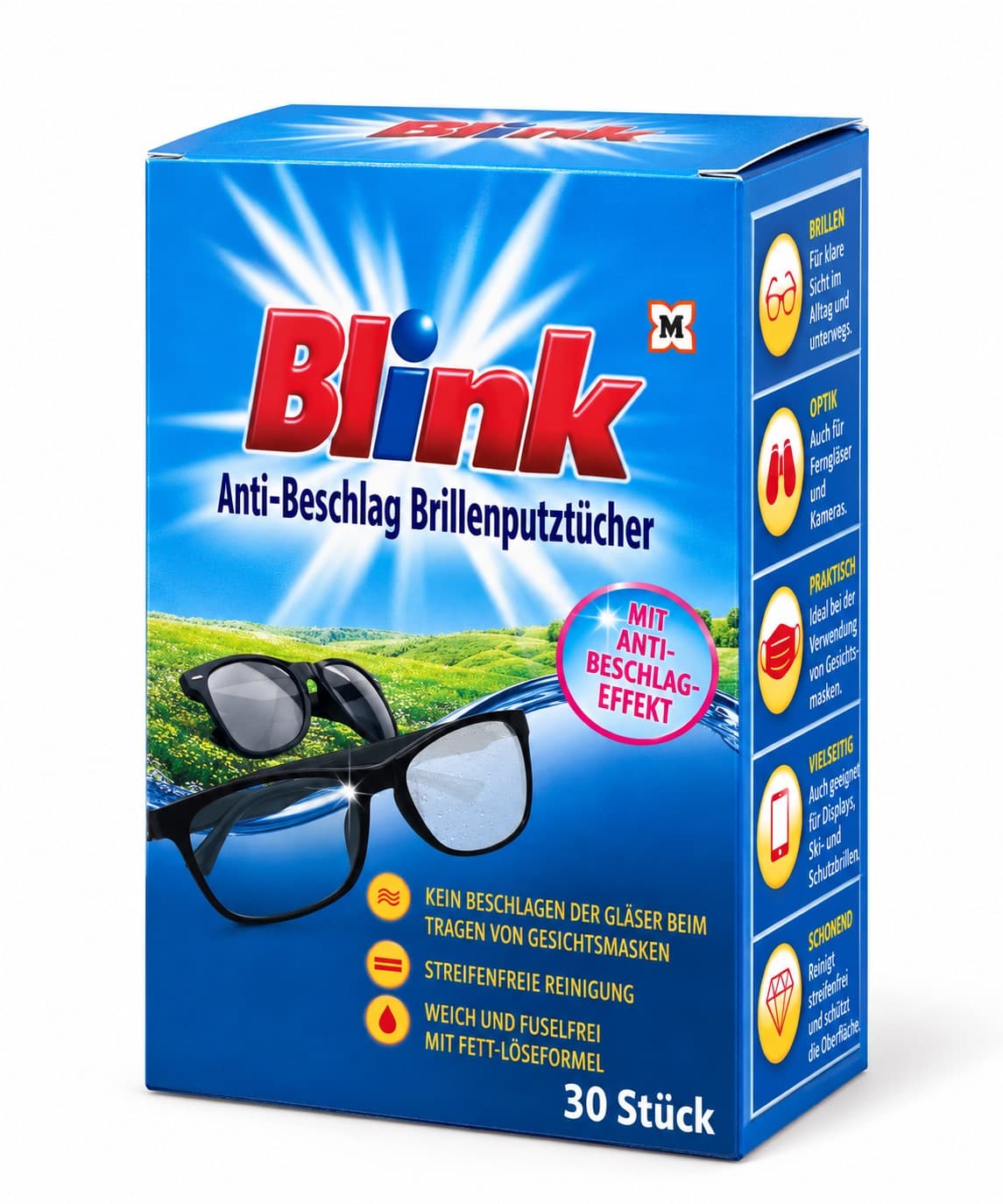 Blink Anti-Beschlag Brillenputztücher