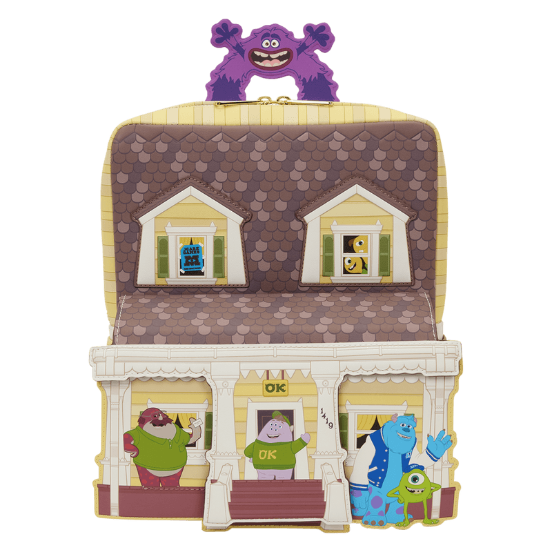 Loungefly Disney Pixar Monsters University Oozma Kappa Haus Mini Rucksack – Figural Backpack mit Charakterdetails