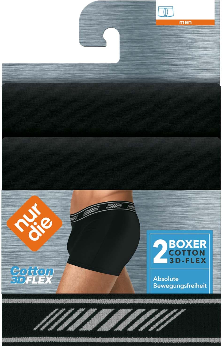 NUR DIE Herren Boxer 3D Flex 2er Pack