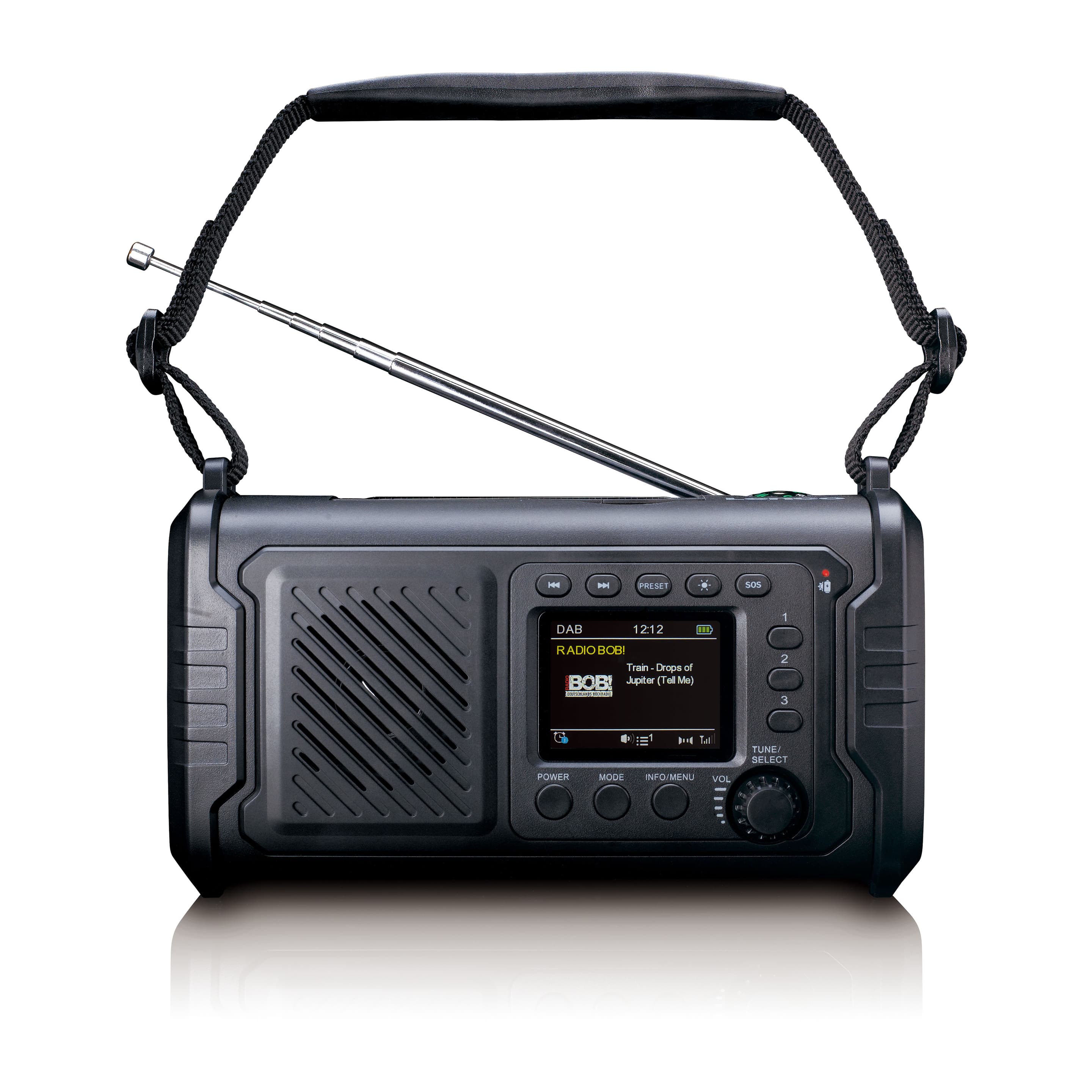 Tragbares Notfall-DAB+/FM-Kurbelradio mit ASA- und Powerbank-Funktion
