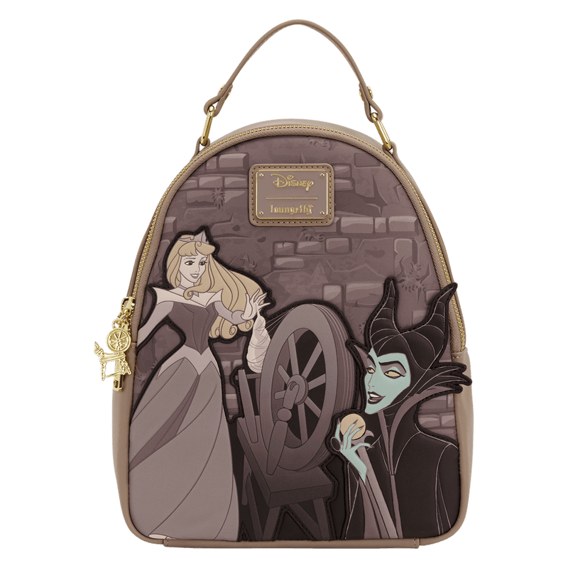 Loungefly Disney Sleeping Beauty & Maleficent Spinning Wheel Mini Backpack – WDBK2697