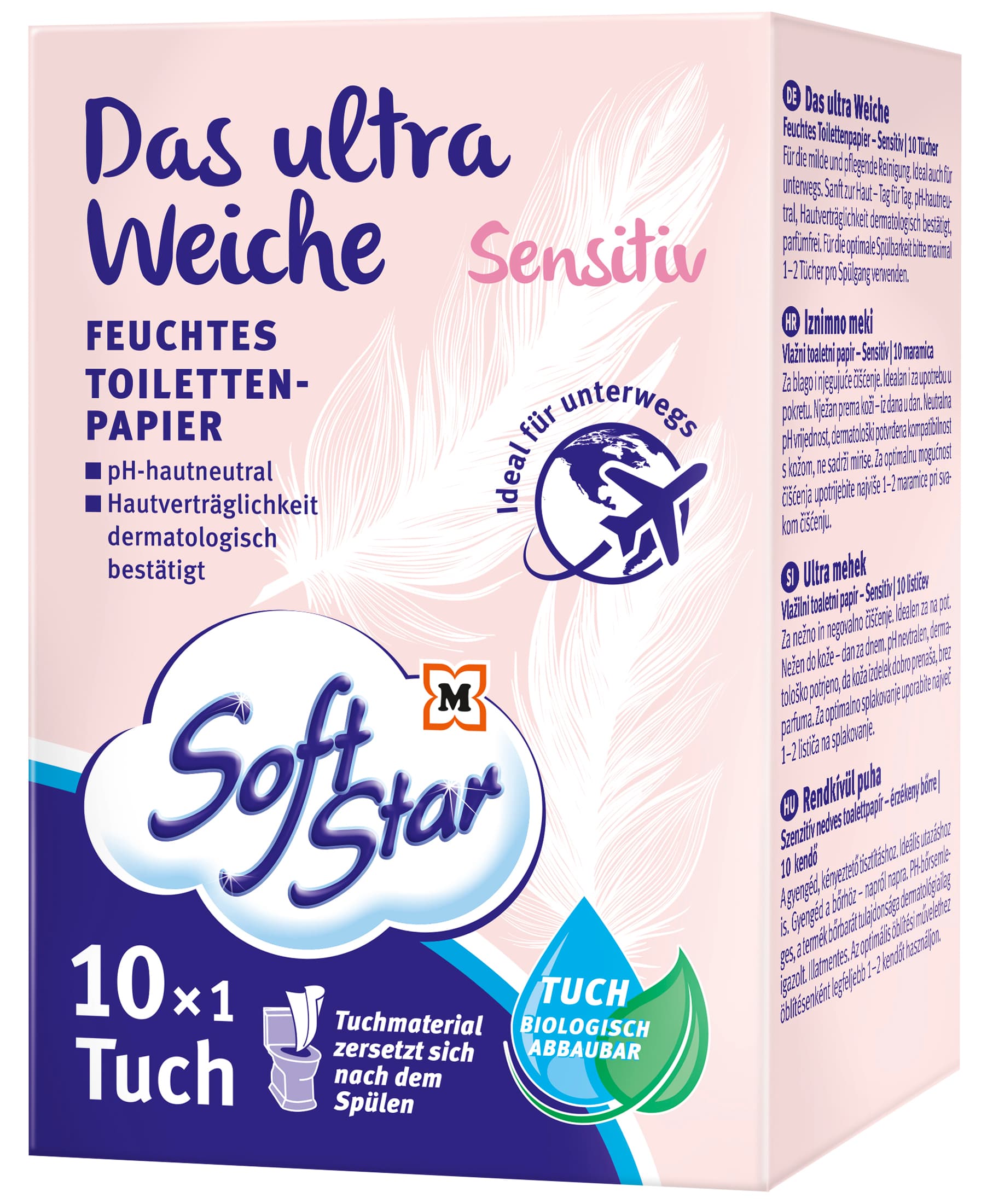 SoftStar Feuchtes Toilettenpapier Ultra Weich Sensitiv 10x1 Stück