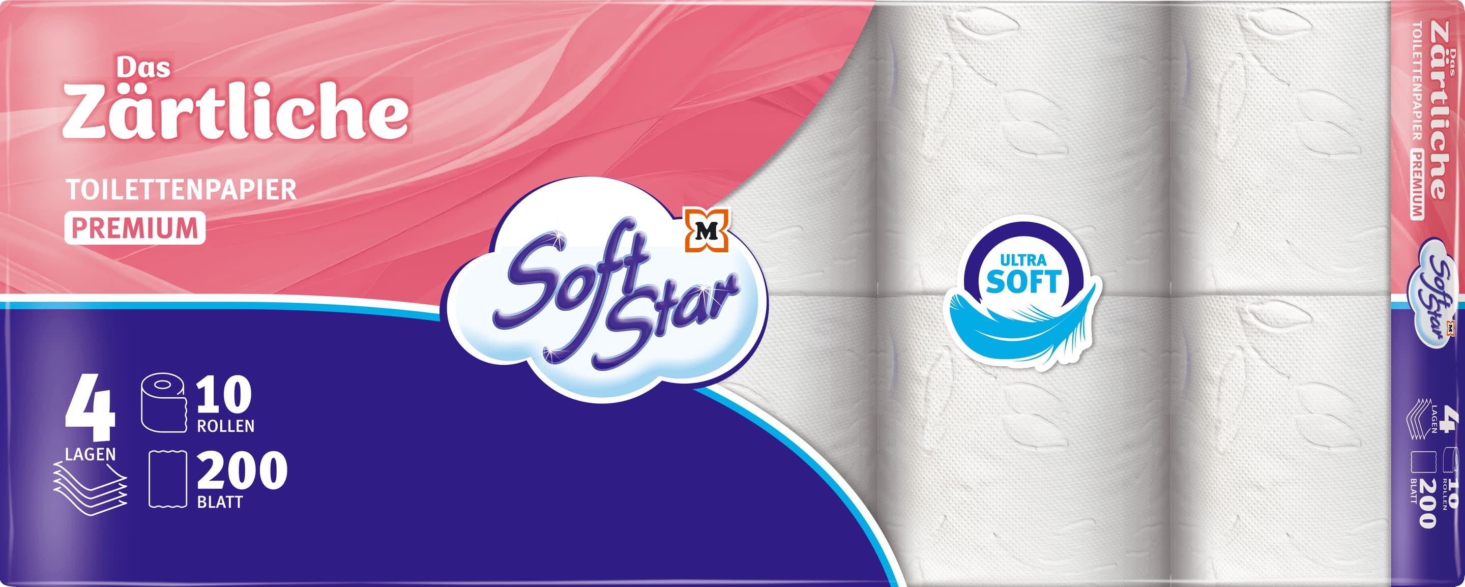 SoftStar Toilettenpapier Das Zärtliche 4-lagig 10x200 Blatt